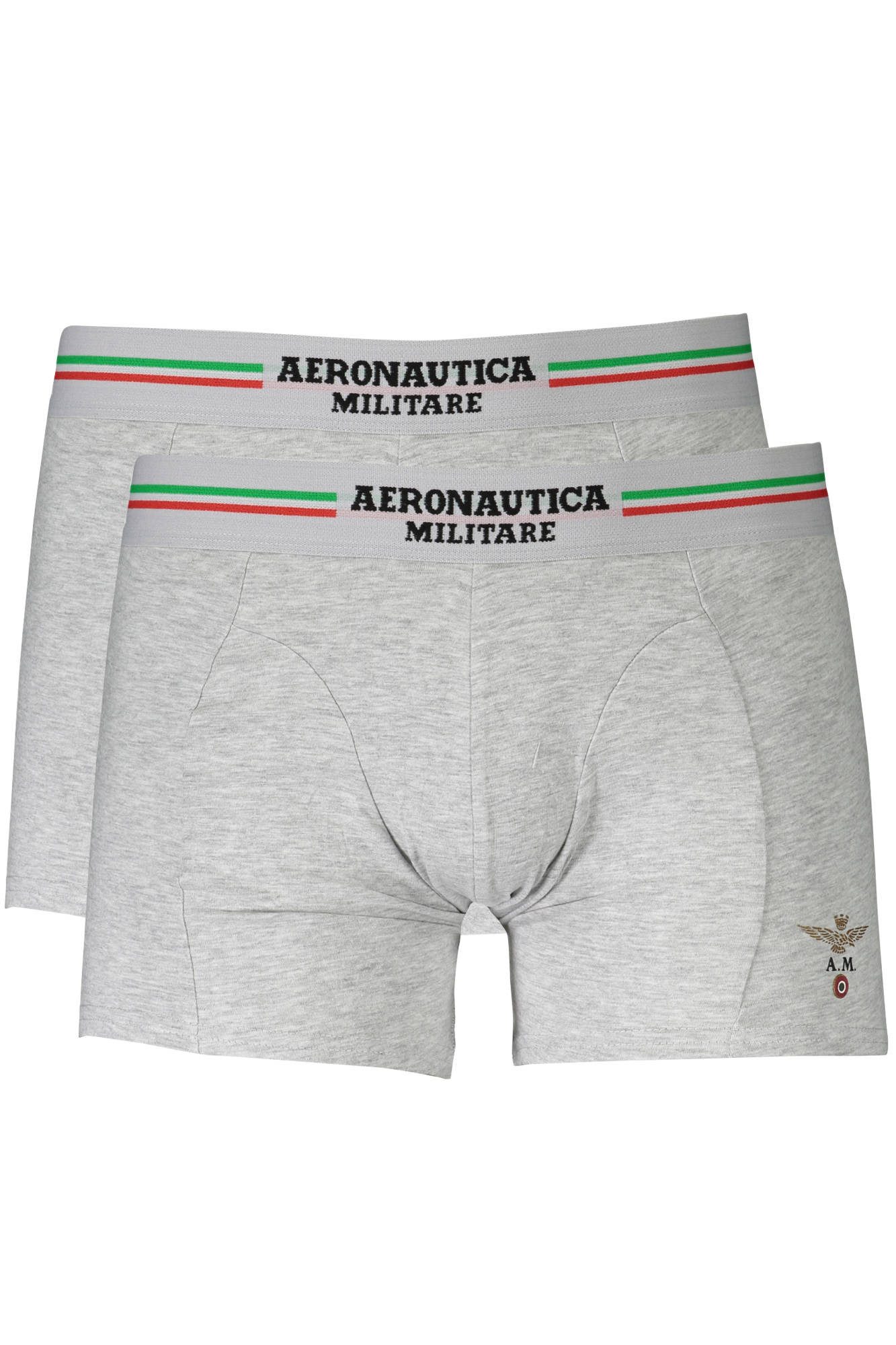 Aeronautica Militare Boxershorts Herren Boxershorts Grau Zweierpack - Elastischer Bund & Stilvolles Des