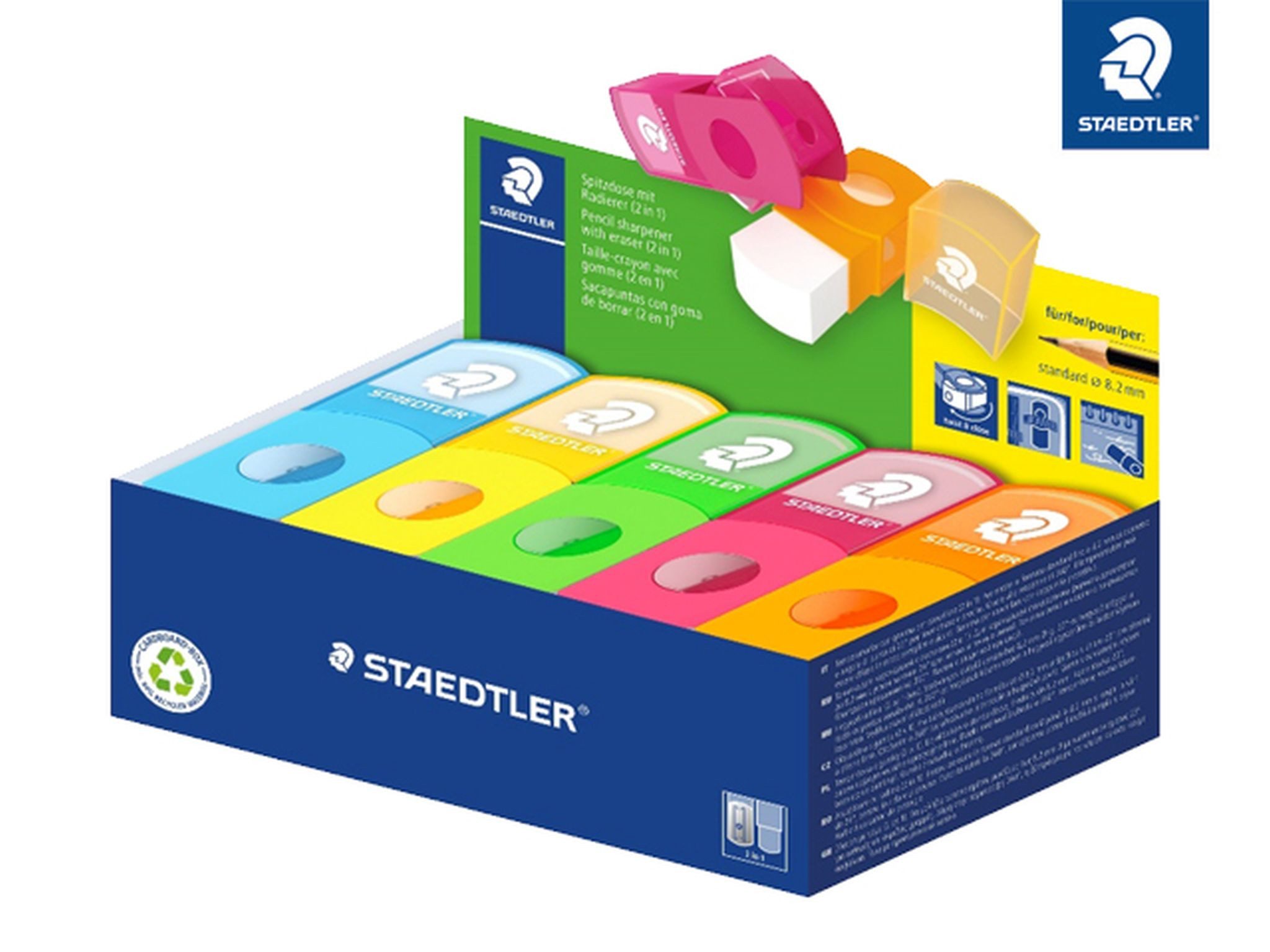 STAEDTLER Anspitzer Staedtler Spitzdose mit Radierer (2in1)