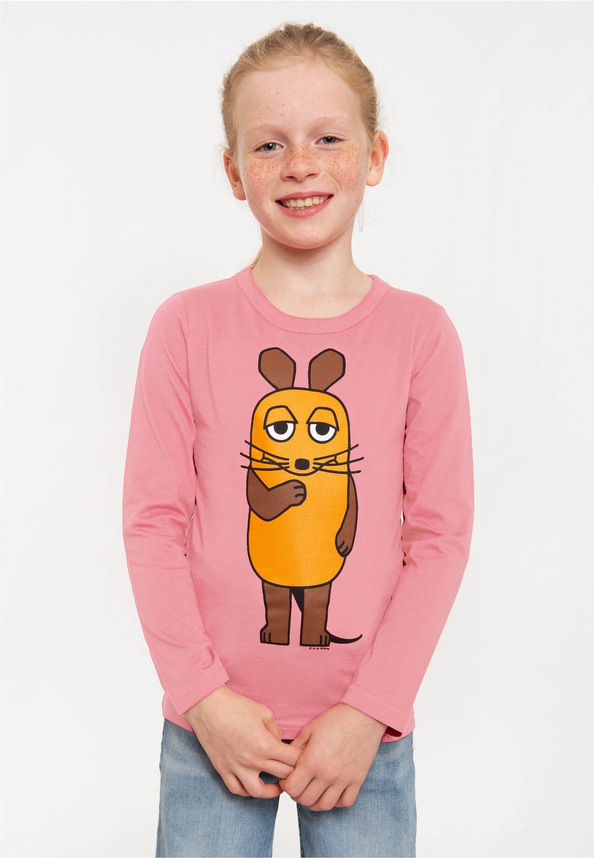 LOGOSHIRT Langarmshirt Die Sendung mit der Maus - Die Maus mit coolem Print