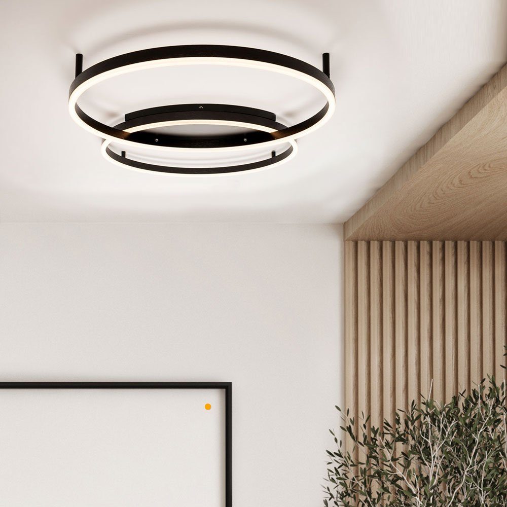 s.luce Deckenleuchte LED Deckenleuchte Ring 2-flammig Gold, Warmweiß