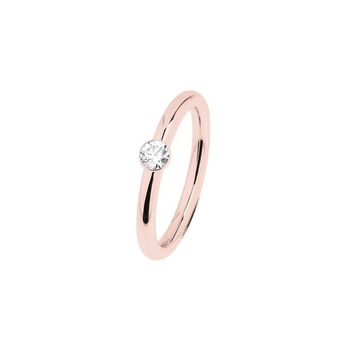 Ernstes Design Fingerring Evia Ring Edelstahl rosé / Zirkonia R467.WH