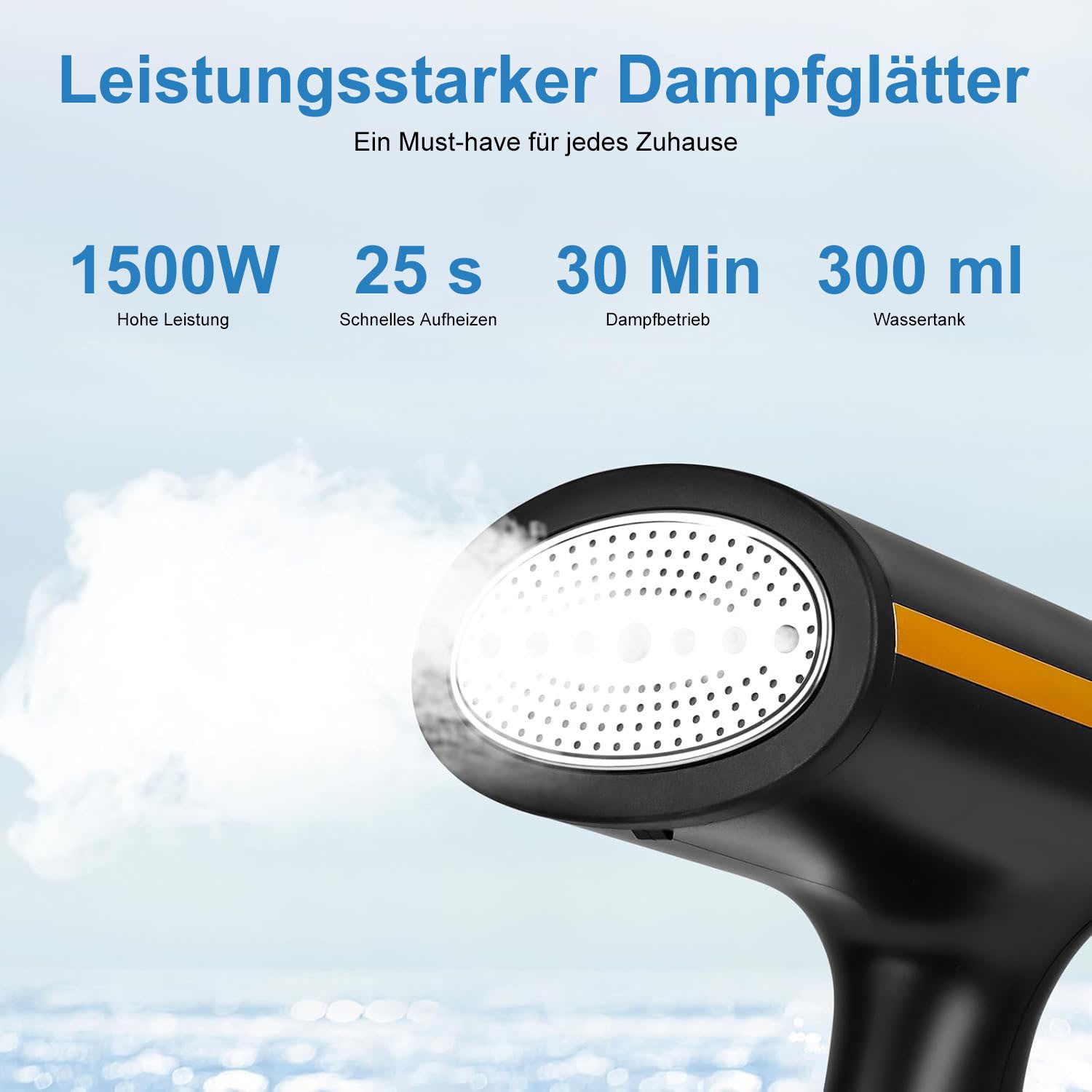 AIMAX Reise-Dampfbügeleisen Dampfbügler Steamer Dampfstufen 1500W 300ml Dampfleistung Hemdenbügler, 1500 W, 2M Abnehmbarer Wassertank Abschaltautomatik Tropfstopp Reisebügeleisen