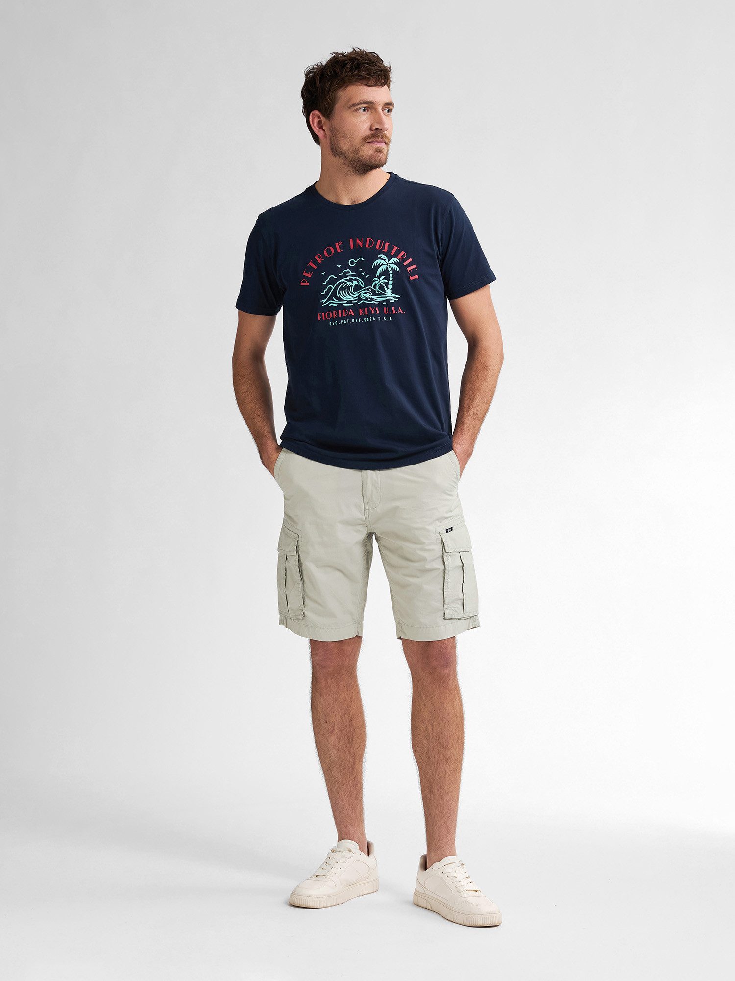 Petrol Industries Shorts Azure mit Gürtel
