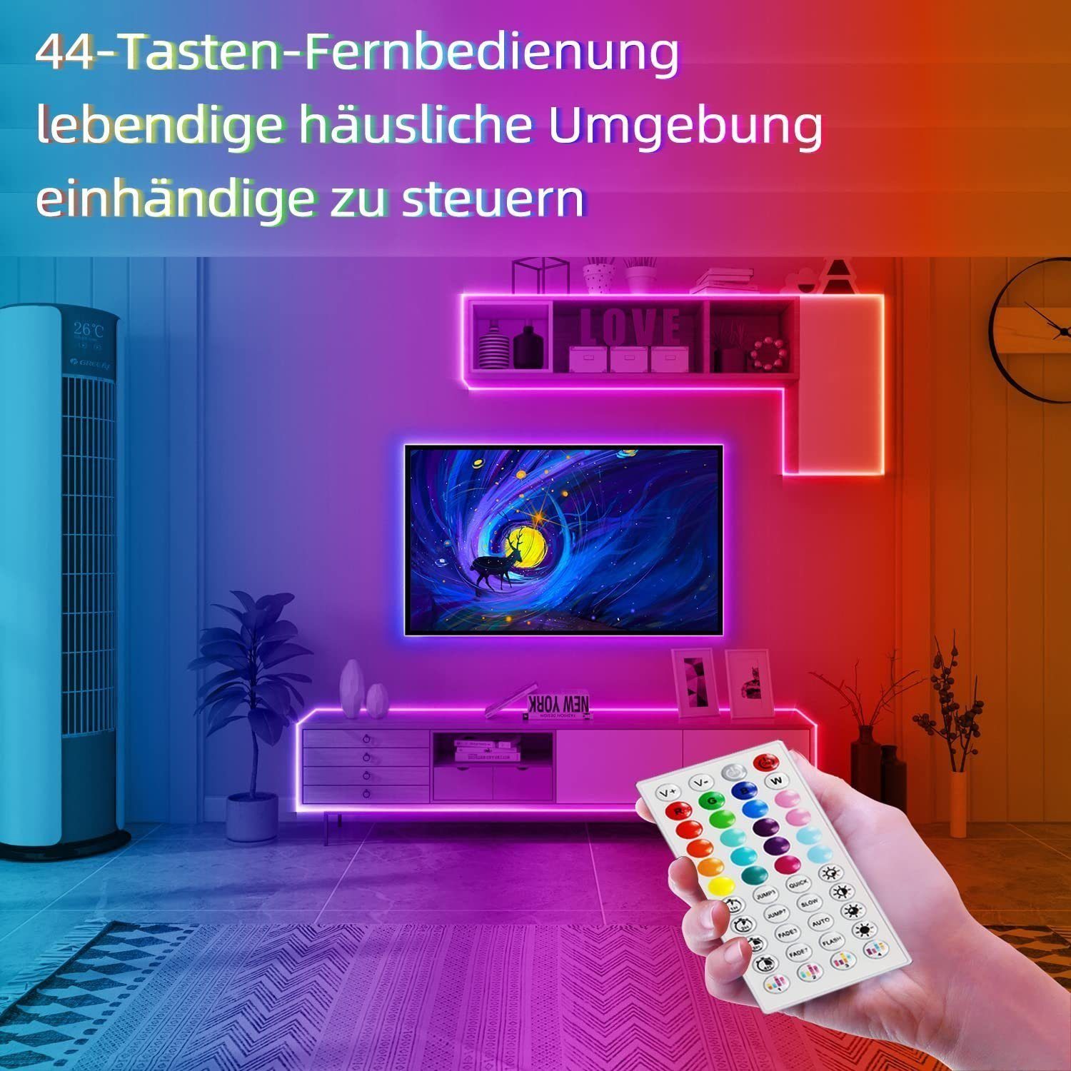 ZMH LED-Streifen RGB einstellbar mit Fernbedienung günstig online kaufen