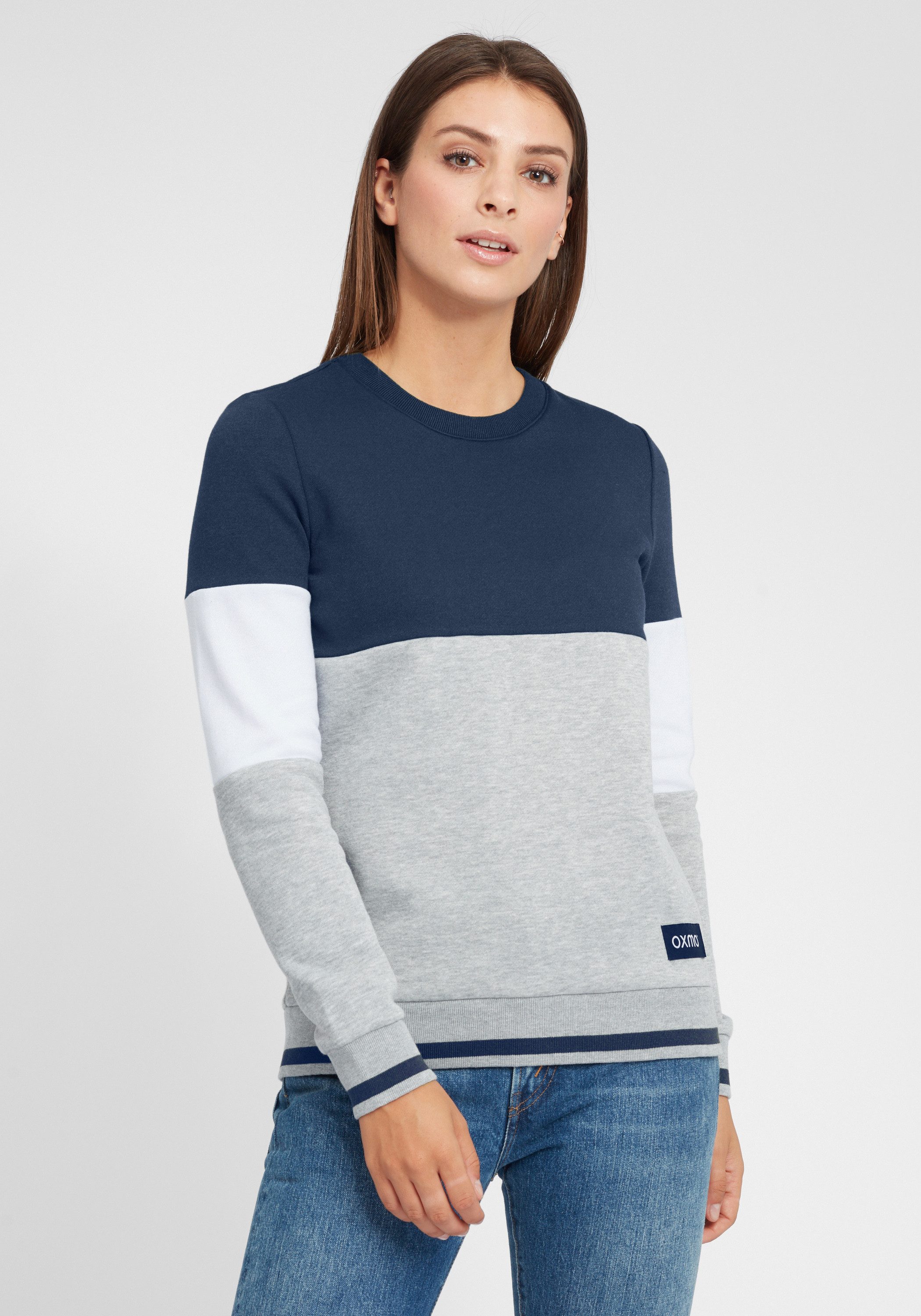 OXMO Hoodie OXOmaya Sportlicher Sweatpullover mit kontrastreichem Muster