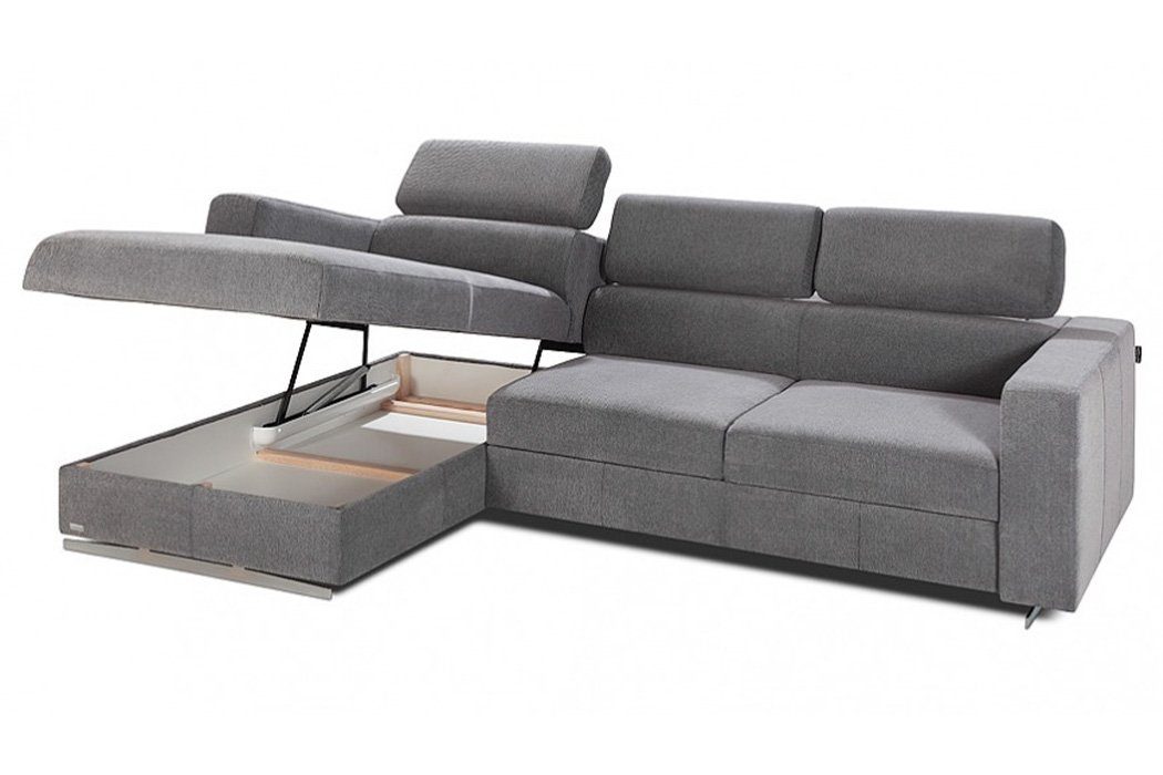 Europe in JVmoebel Textil Polster Modern Ecksofa Couch Ecksofa Bettfunktion, Made L-Form Design