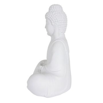 Steinhauer LIGHTING Dekolicht, Leuchtmittel nicht inklusive, Tischlampe Tischleuchte Nachttischlampe Buddha Keramik weiß