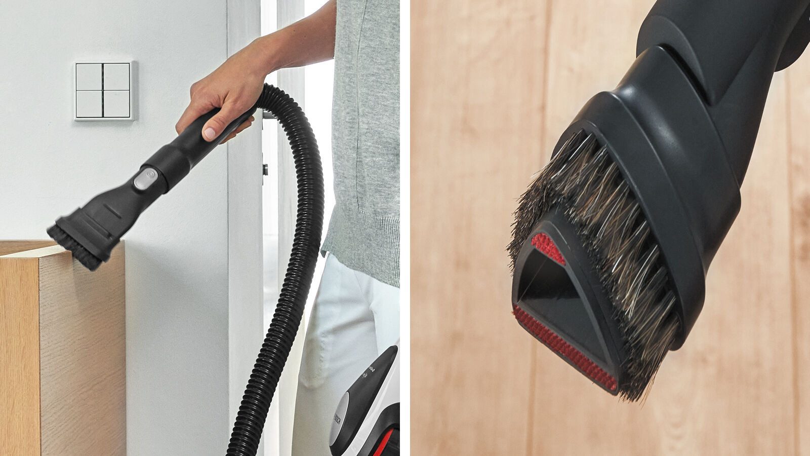 BOSCH 2-in-1 Kombidüse 2in1 Möbelpinsel und Polsterdüse BHZU2IN1N, schonende Reinigung, Zubehör für Bosch Akkustaubsauger Unlimited Serie 6, 7, 8, (Packung), fü – Bild 4 von 4