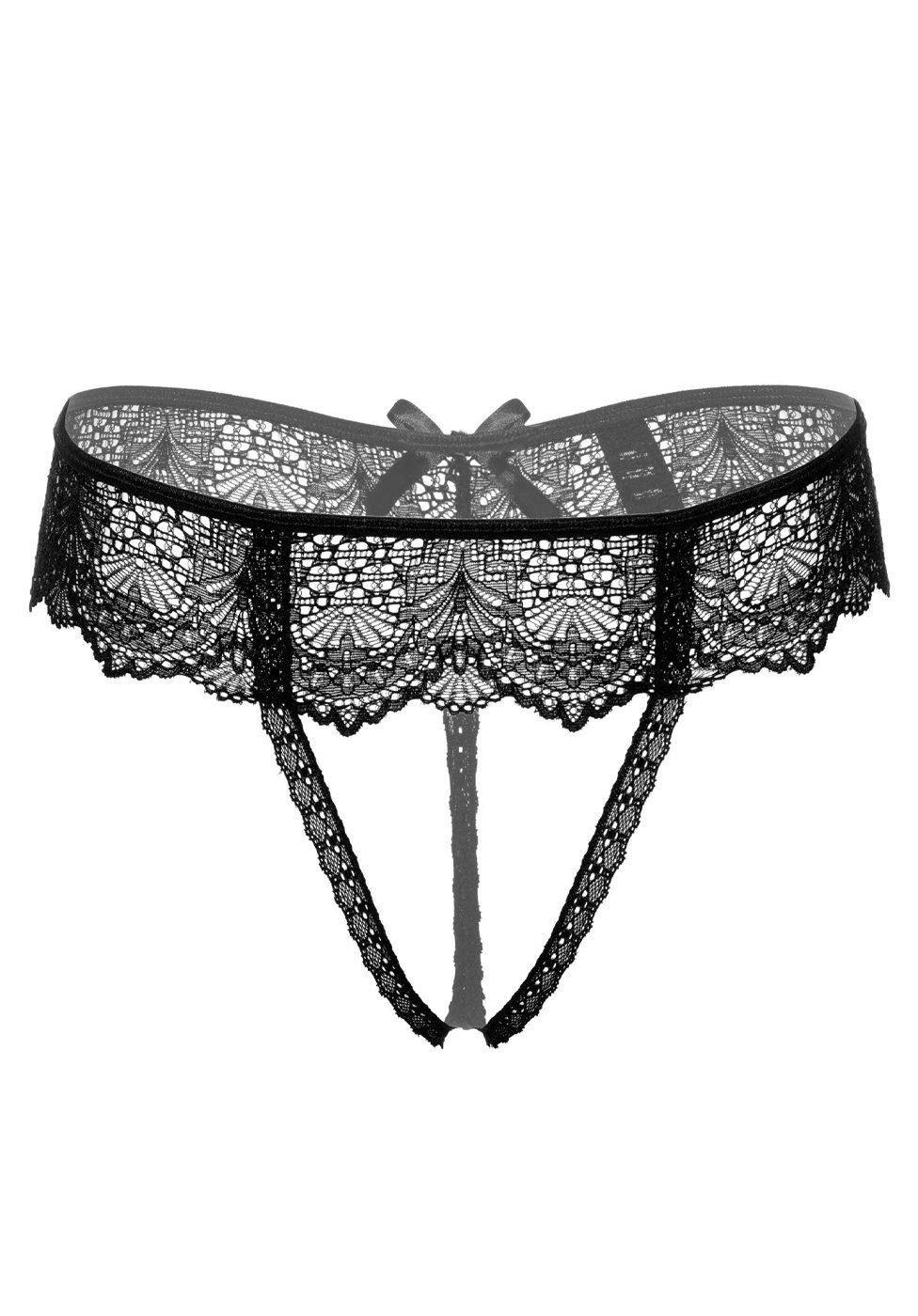 Daring Intimates String Delphine Ouvert String offener Schritt Spitze - schwarz