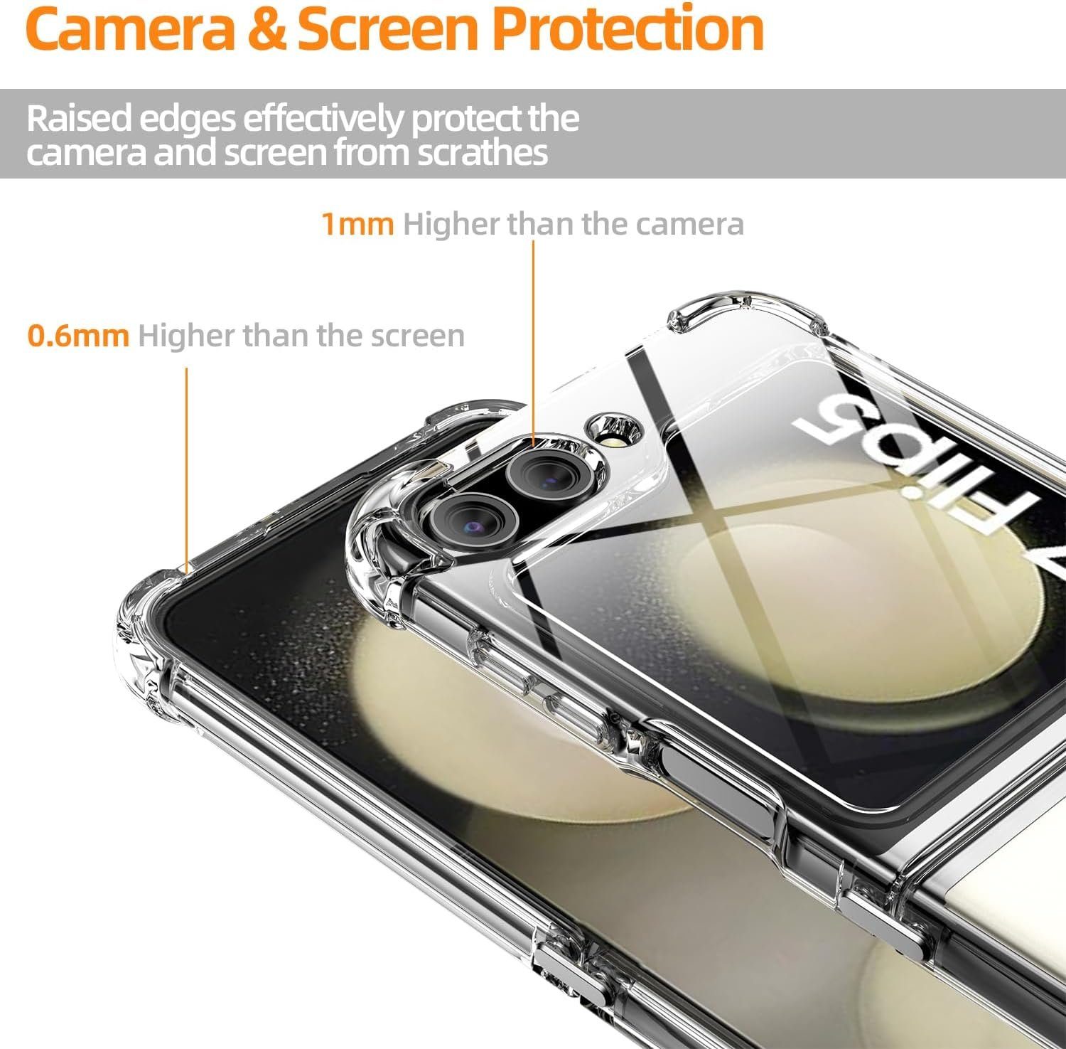 MSM Handyhülle Hülle für Samsung Galaxy Z Flip 5 5G Silikon Schutz TPU Tasche Klar