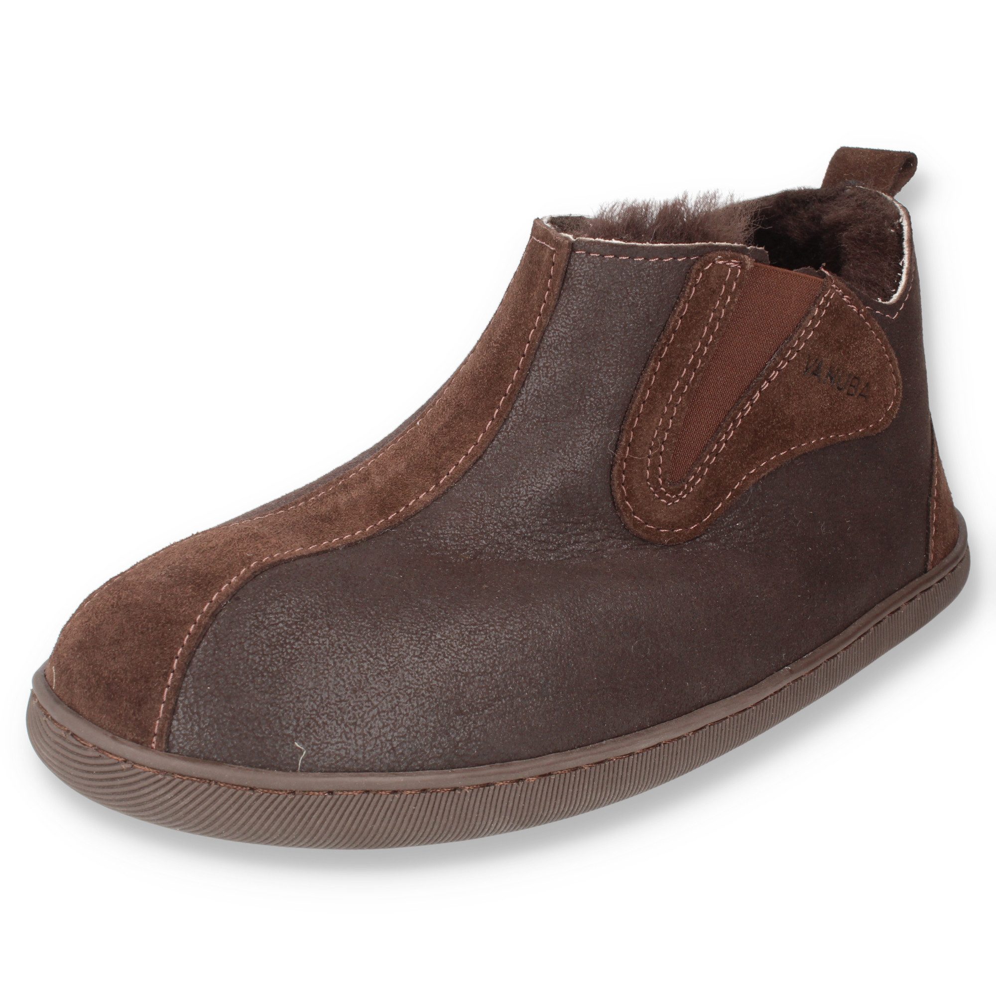 Vanuba COLUMBIA Herren Hausschuh Echtleder Hüttenschuhe/Winter-Hausschuhe/Gefüttert