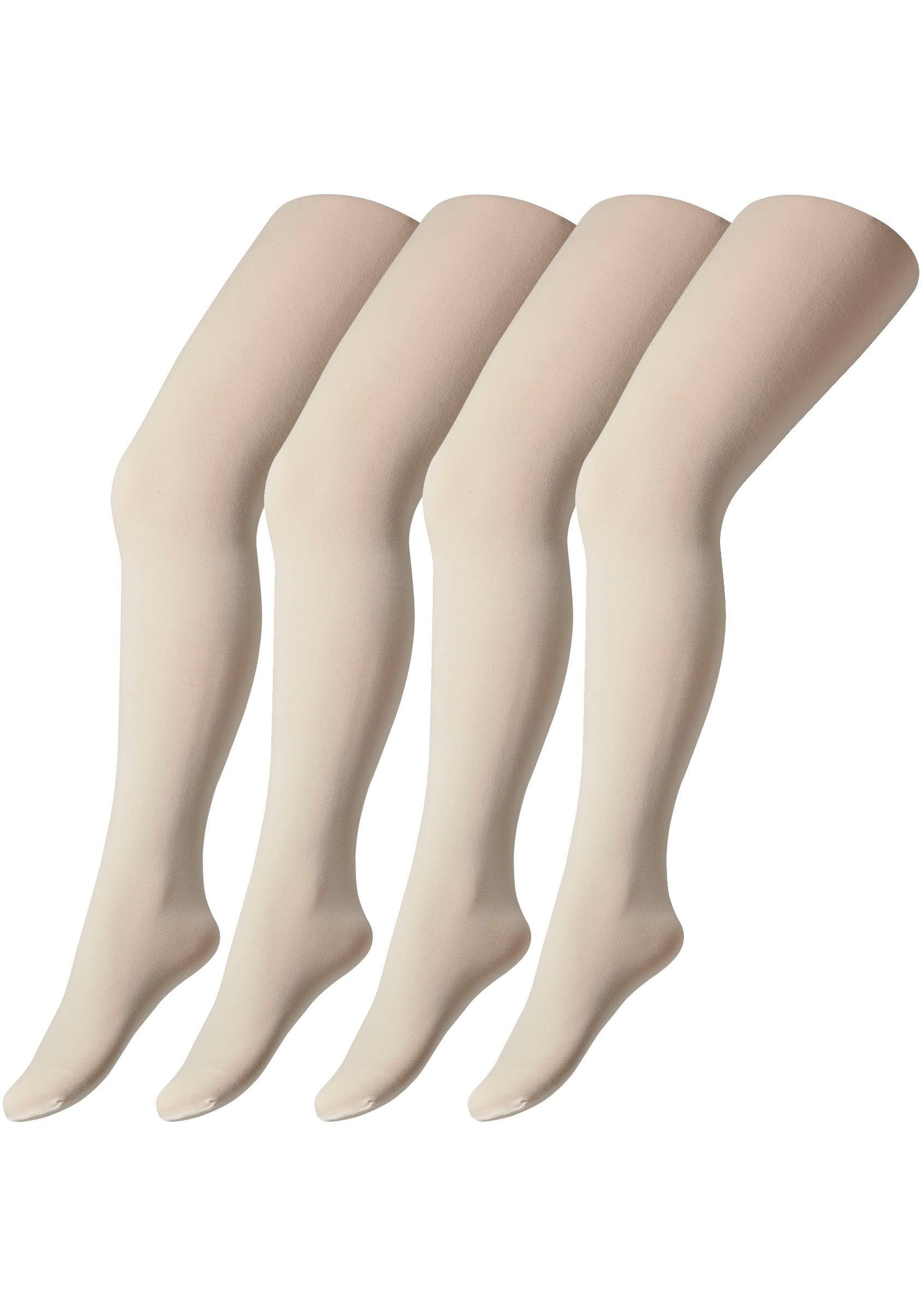 Strumpfhose St) offwhite 40 Flache 4 Naht DEN Camano (Set