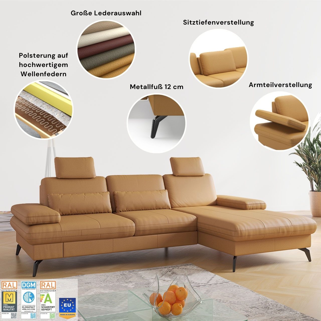 sit&more Ecksofa "Morris L-Form, inkl. Sitztiefenverstellung", wahlweise mi günstig online kaufen