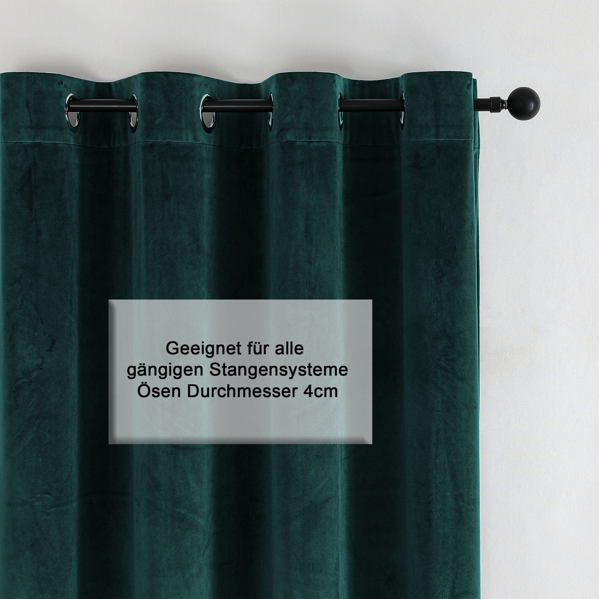 Haus und Deko Gardine Verdunkelungsvorhang Samt weich Ösen Vorhang blickdicht abdunkelnd (1 St), Ösen, Polyester
