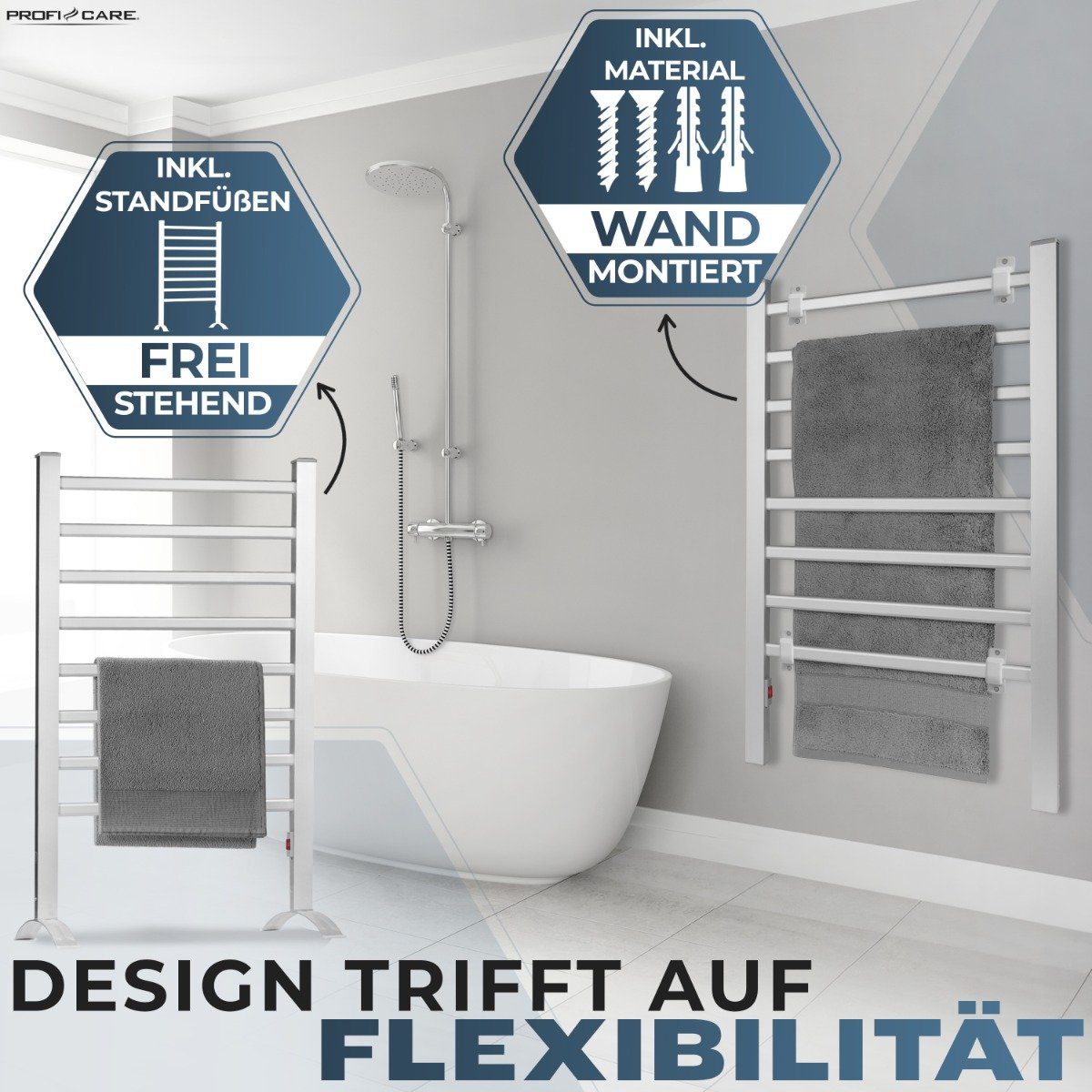 ProfiCare Badheizkörper PC-EHW 3115, IP22, inkl. Montagematerial & Standfüß günstig online kaufen
