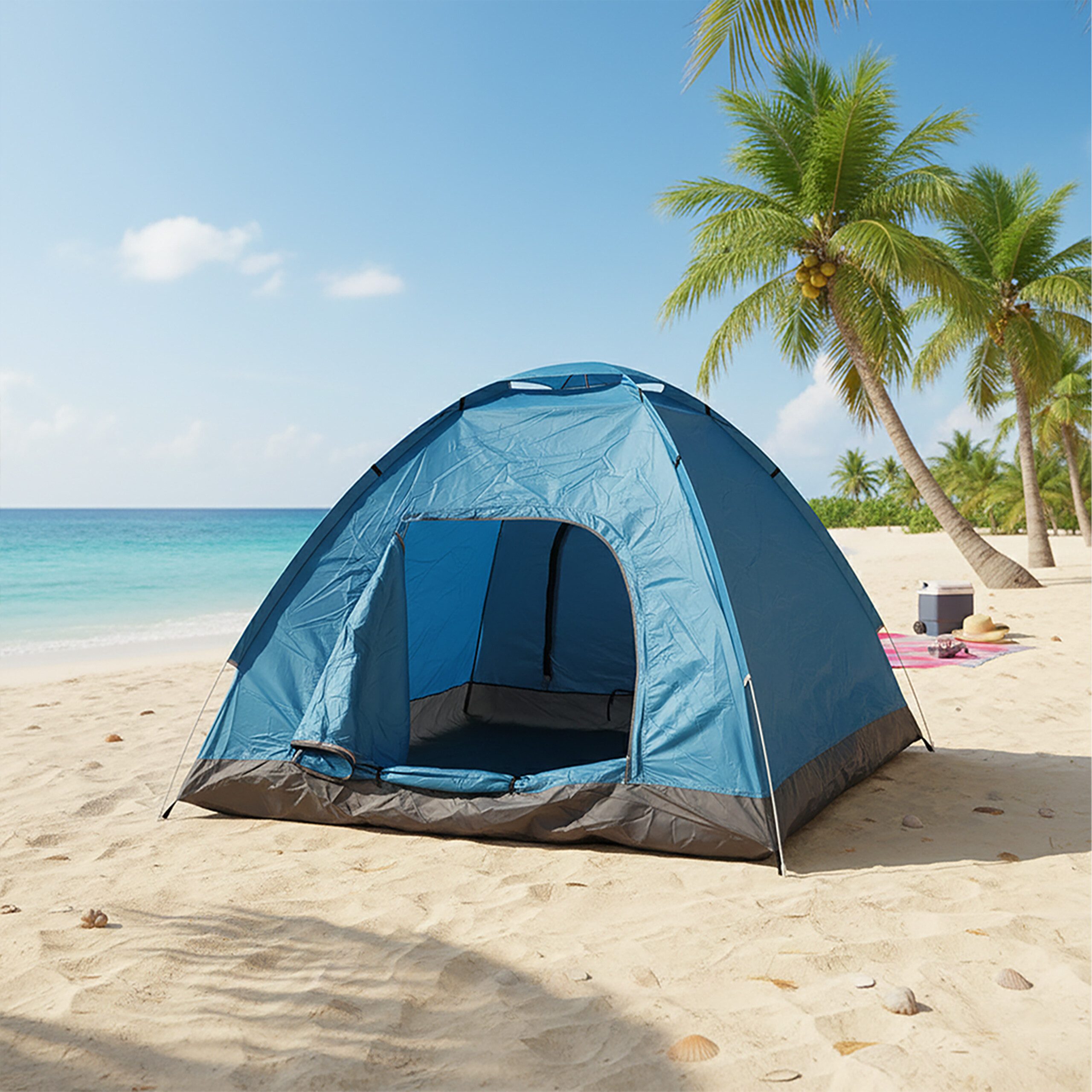 relaxdays Wurfzelt Pop Up Zelt Strand, Blau