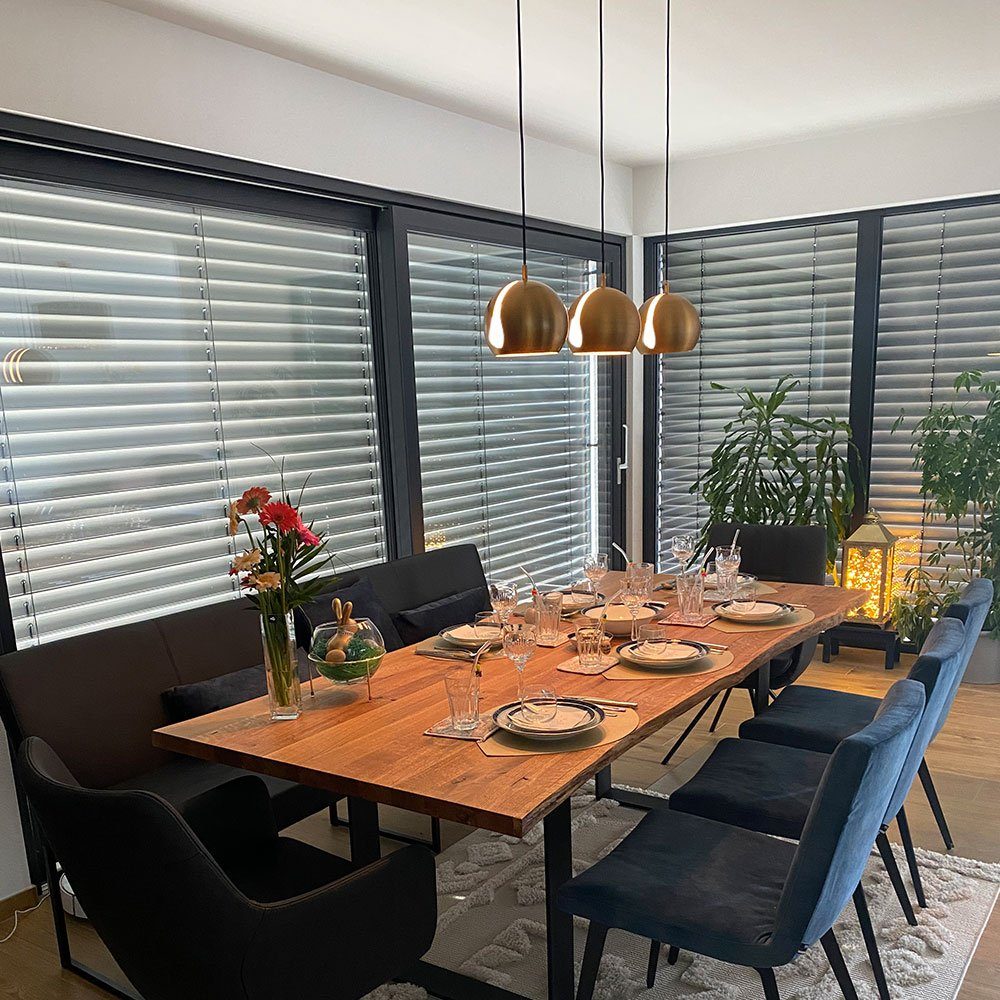 s.luce Pendelleuchte Pendelleuchte Ball 3-flammig mit Deckenschiene Gold