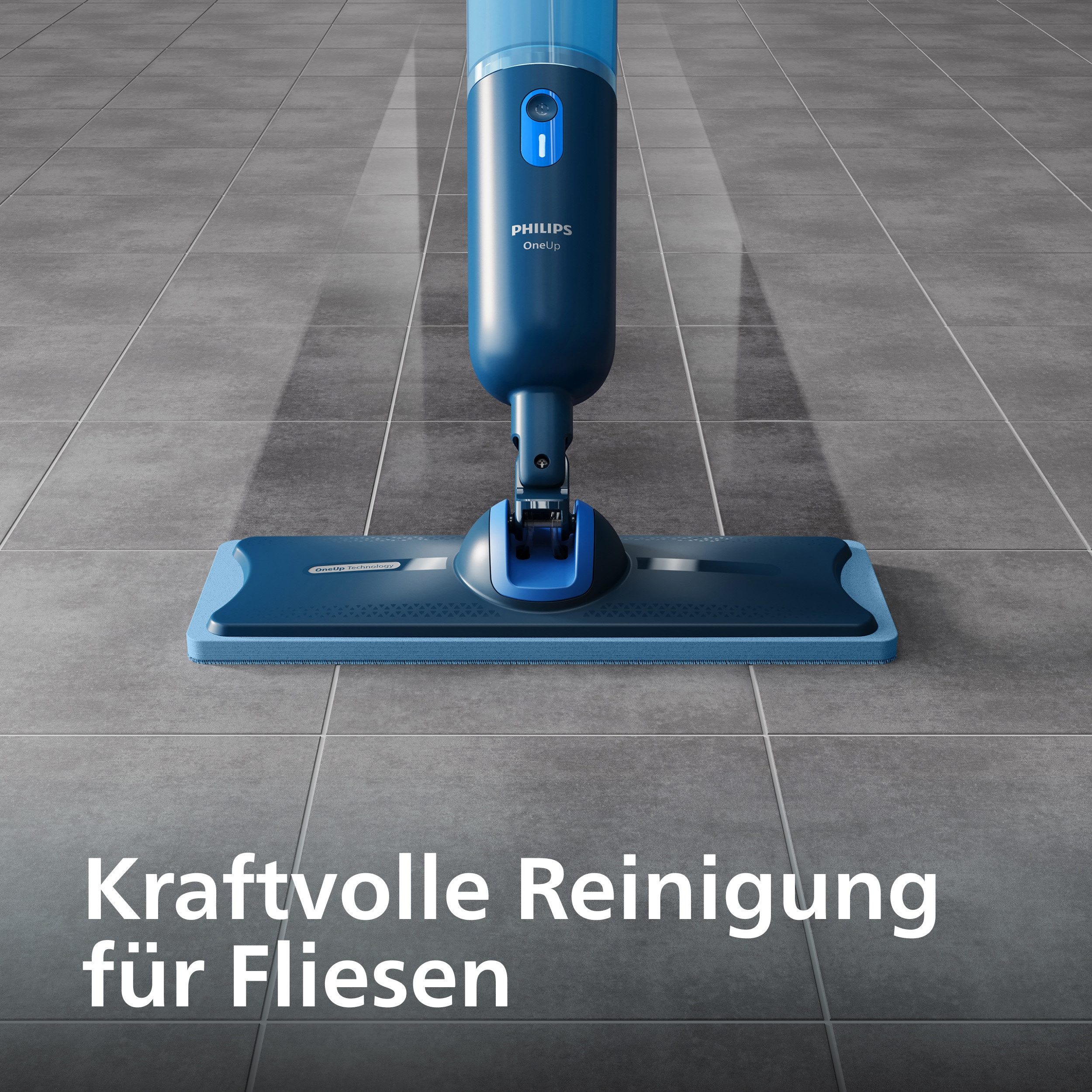 Philips OneUp Ersatzpad XV1883/10 Mikrofaserpad (Mikrofaser, 12x35 cm, 1-tlg., Speziell für Fliesen, Stein- und Betonböden entwickelt)