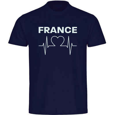 multifanshop T-Shirt Herren France - Herzschlag - Männer