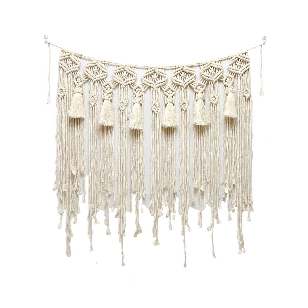 Zaewry Wanddekoobjekt Makramee Wandbehang, Boho Deko Handgewebt Wandteppich, für Schlafzimmer Kinderzimmer Wanddeko