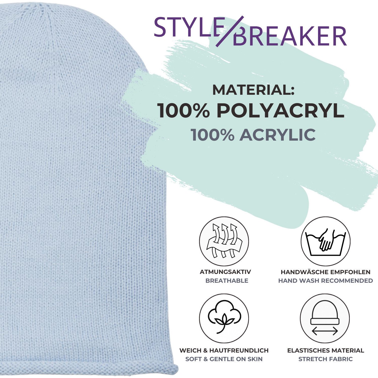 styleBREAKER Strickmütze Feinstrick Beanie Mütze mit Rollrand (1-St) günstig online kaufen