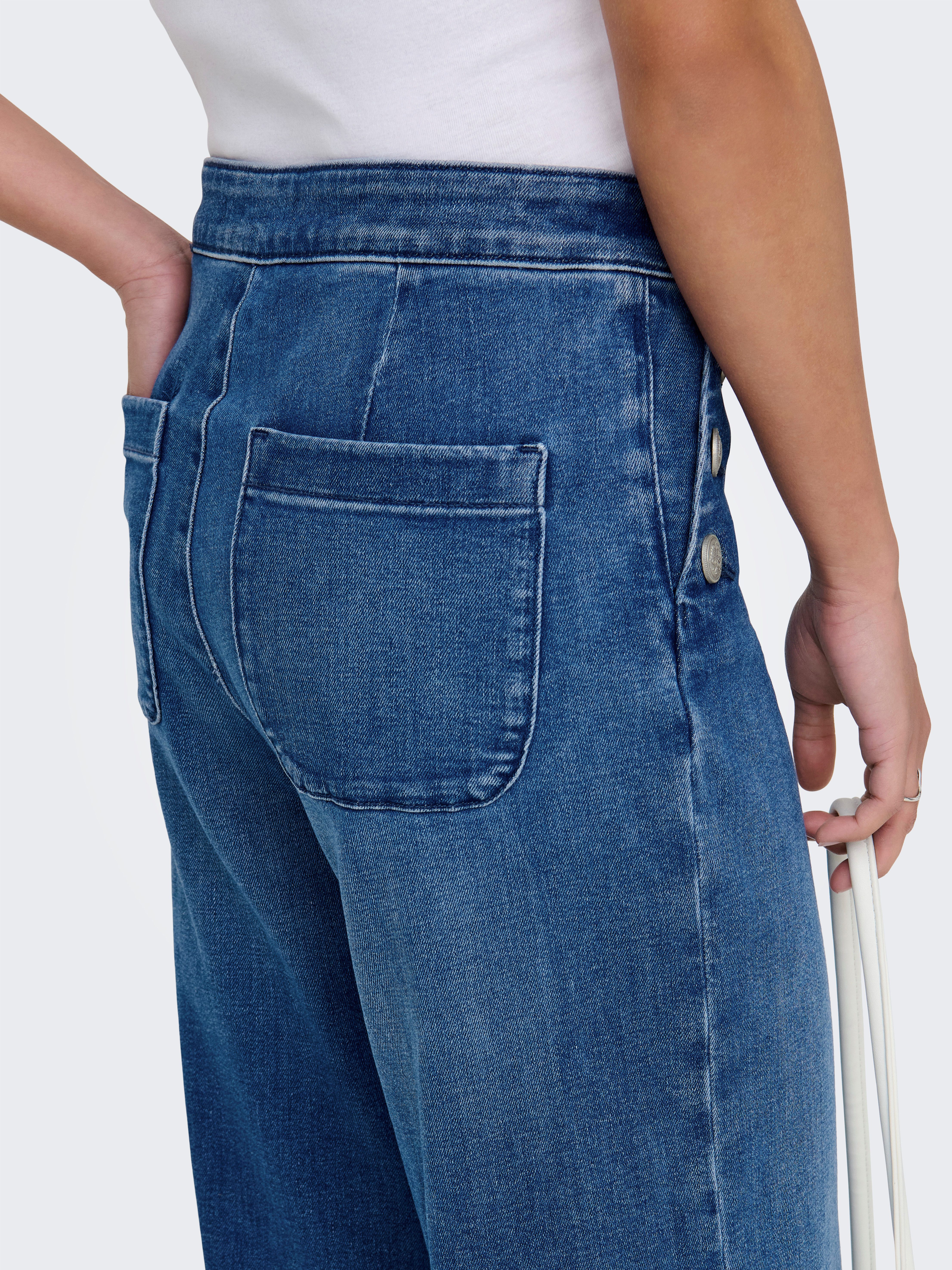 ONLY High-waist-Jeans ONLMADISON HW BUTTON WIDE DNM GEN769NOOS
