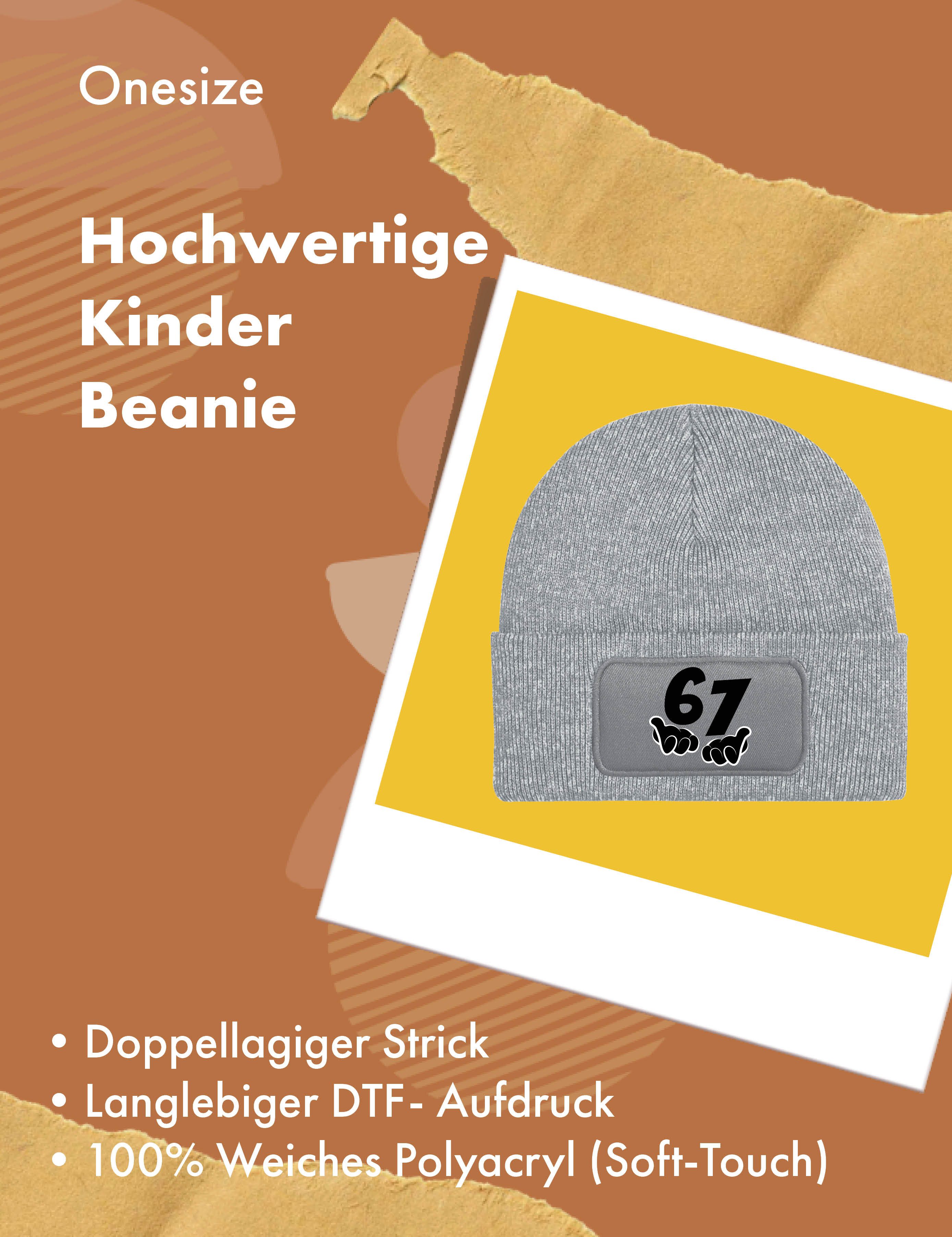 Youth Designz Beanie Unisex Kinder Beanie Mütze "67" echte Dorfkinder Print Geschenk mit lustigem Aufdruck für Jungen und Mädchen Statement – Bild 3 von 5