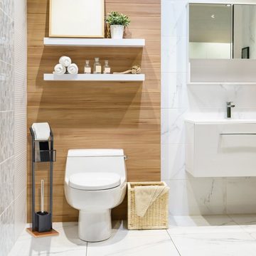 relaxdays Toilettenpapierhalter Klobürste Ersatzbürstenkopf 9er Set, Weiß