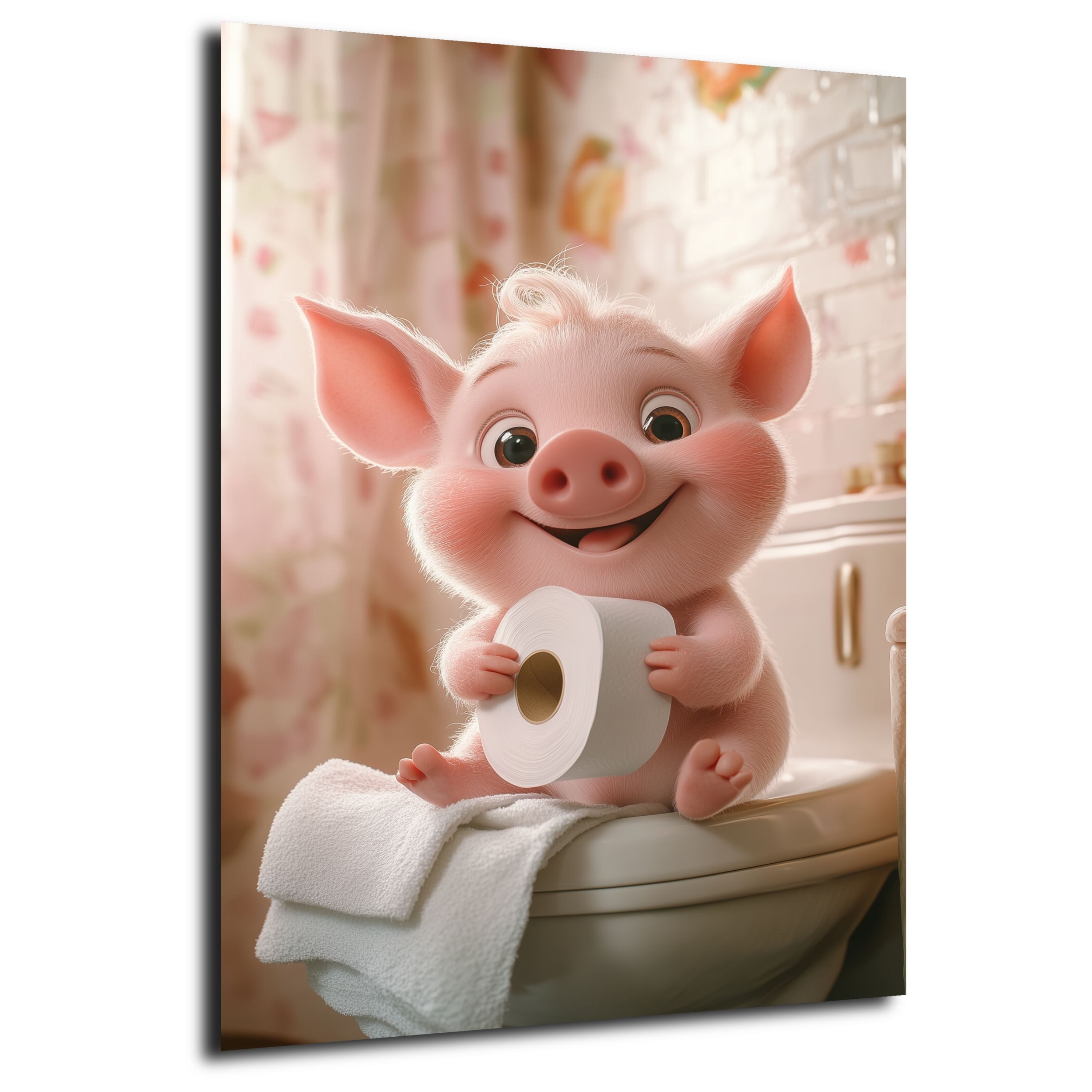 DARO Design Leinwandbild Modern Abstrakt Wandbilder XXL Wandbild Wand Deko Leinwand Bilder, (Schwein - Bild groß Wohnzimmer Schlafzimmer Esszimmer Küche Einteilig Hochformat Fotodruck Leinwände Wanddeko Abstrakte Kunst Boho), 30x20cm