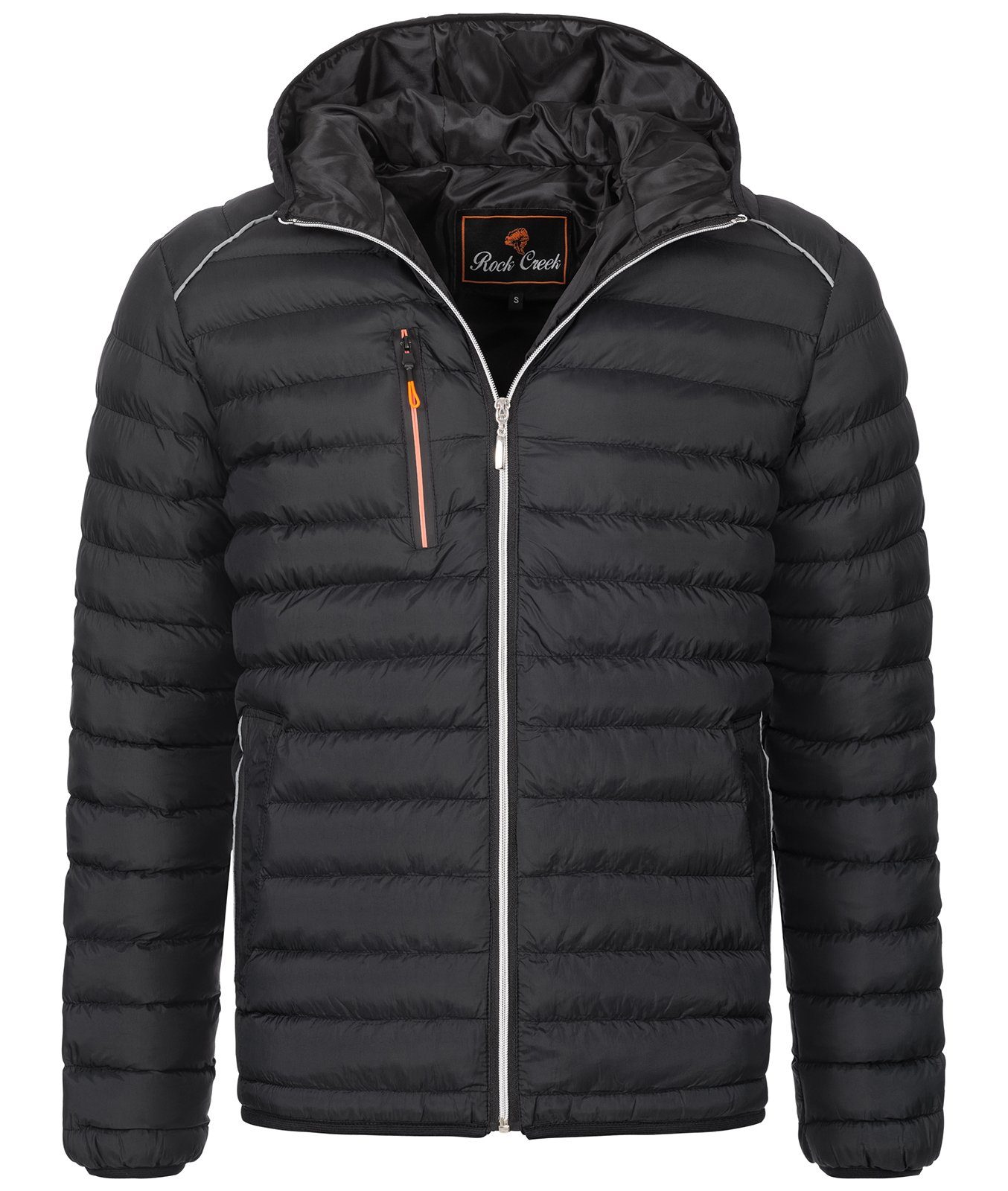 Rock Creek Herren Schwarz Steppjacke H-317 Steppjacke Winterjacke