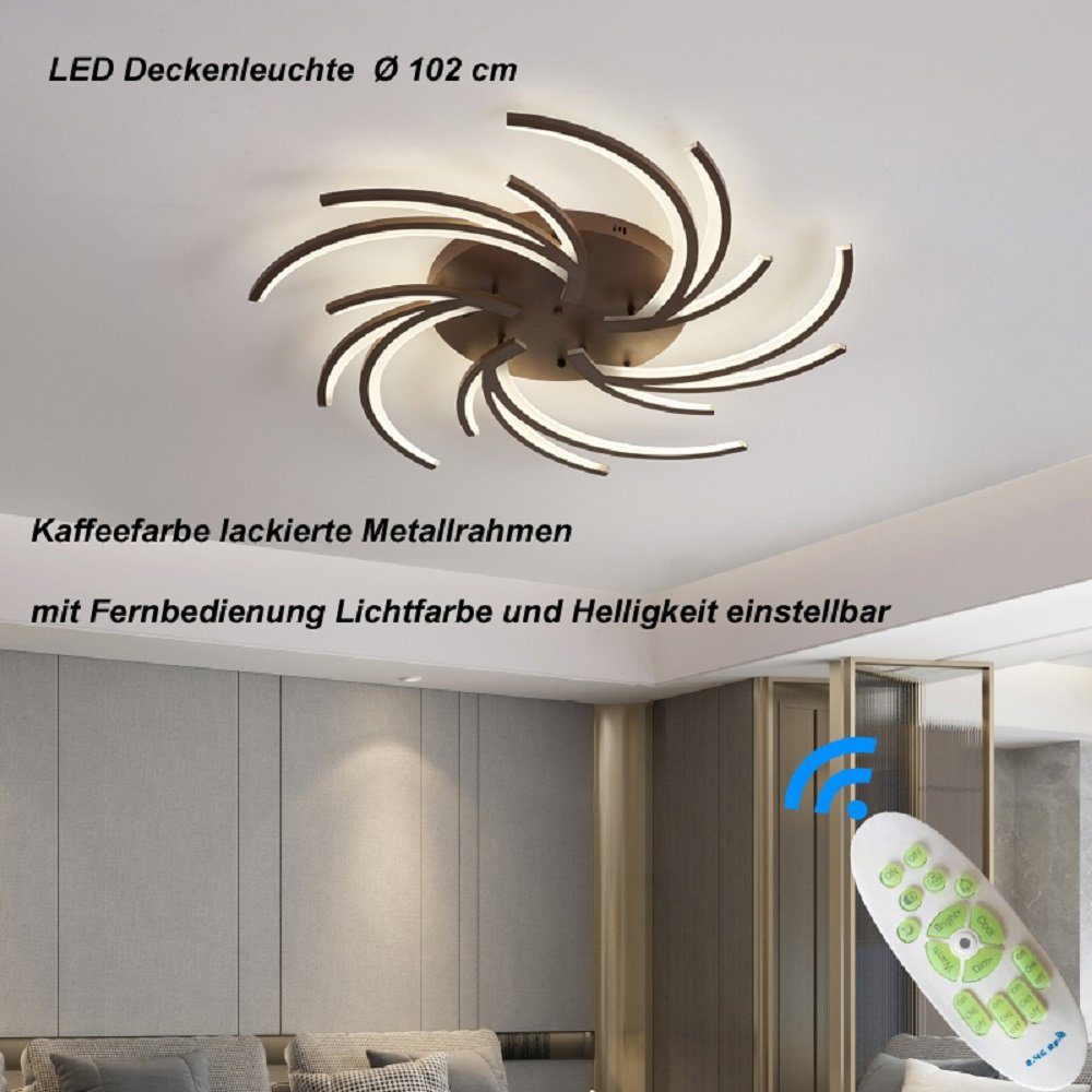 Euroton LED Deckenleuchte LED Deckenleuchte 2042 Fernbedienung Lichtfarbe einstellbar dimmbar, LED fest integriert, kaltweiß-warmweiß, 7000k-3000k stufenlos einstellbar