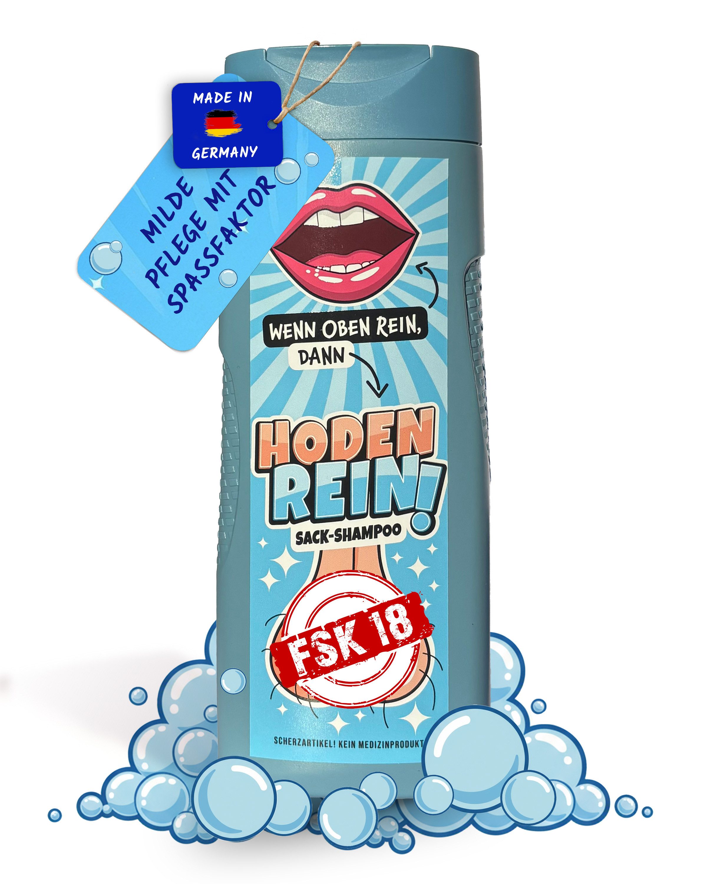 Deggelbam Duschgel HodenRein – Lustiges Männergeschenk mit Humor - Penis, Geschenkidee - lustiges Geschenk für Freund, Mann oder Kumpel