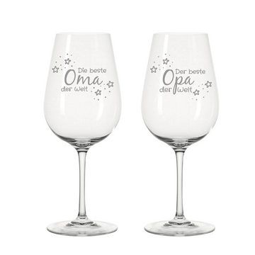 KS Laserdesign Weinglas Leonardo mit Gravur beste Oma & bester Opa -Geschenkidee, Glas, Lasergravur