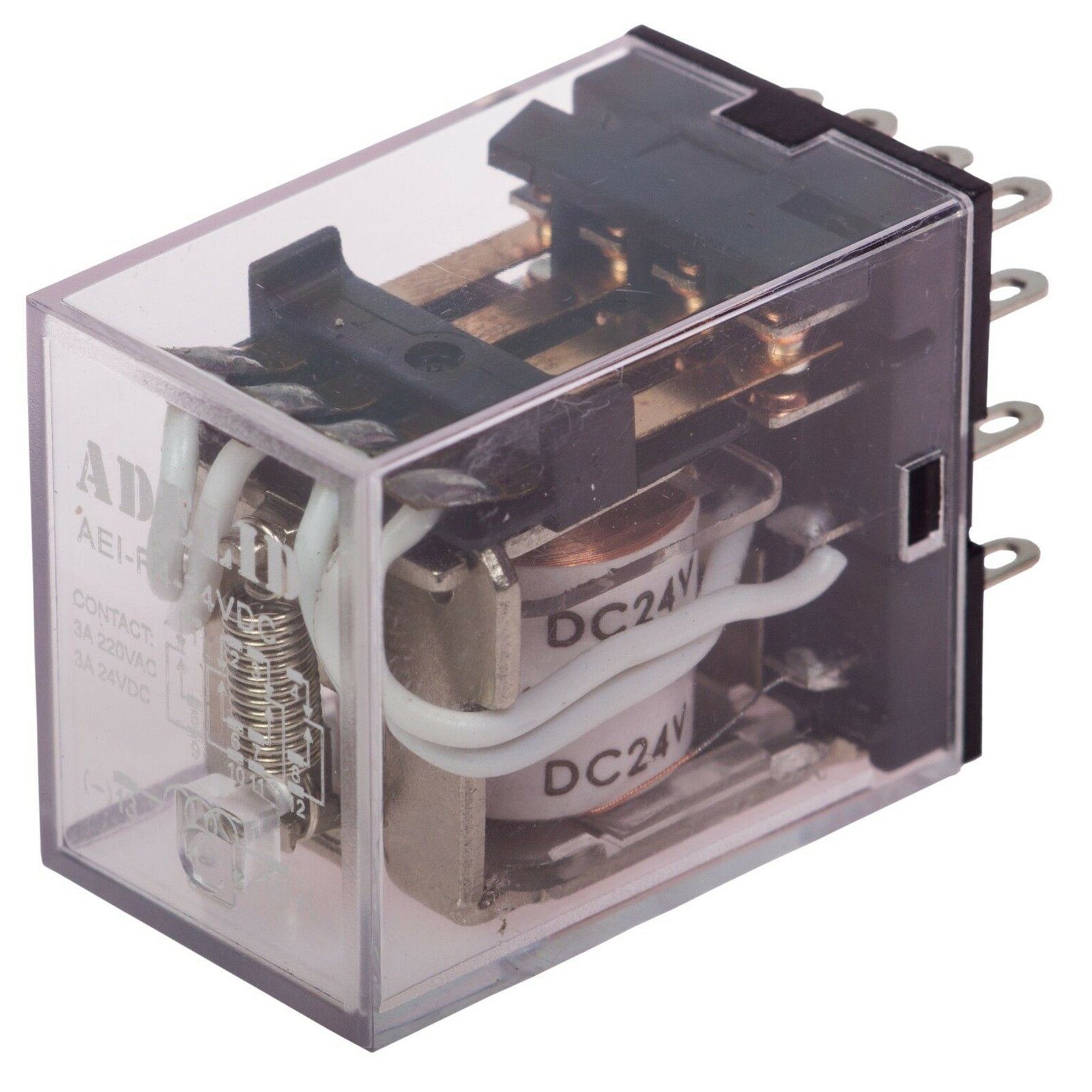 ADELID Relais-Modul, Relais Miniatur-Relais Finder 24V DC 5A 4 Wechsler 14 Pins für DIN-Schienenmontage