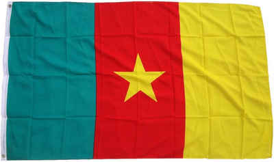 trends4cents Flagge XXL Flagge Fahne mit 3 Messingösen in 250 x 150 cm (Kamerun), für Fahnenmaste