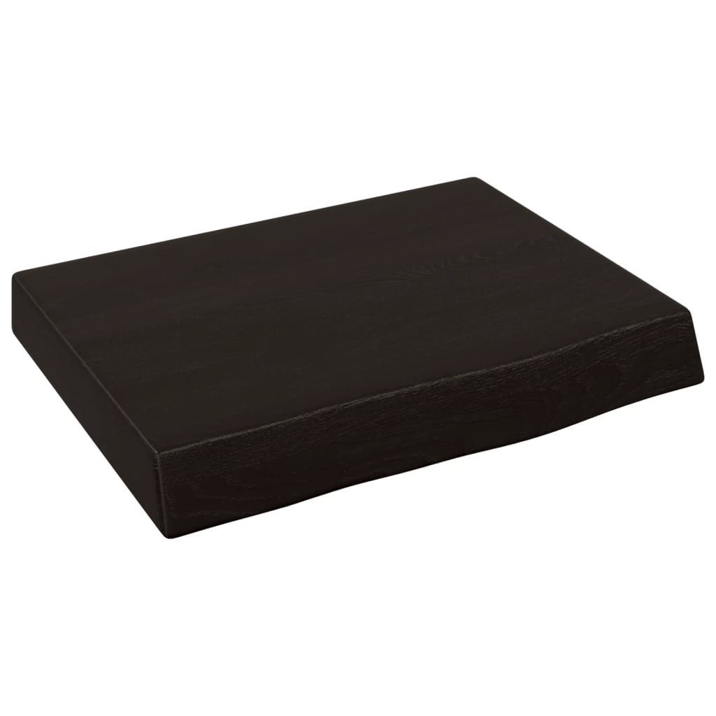 furnicato Waschtischplatte aus Massivholz 40 x 30 x (2-6) cm Dunkelbraun