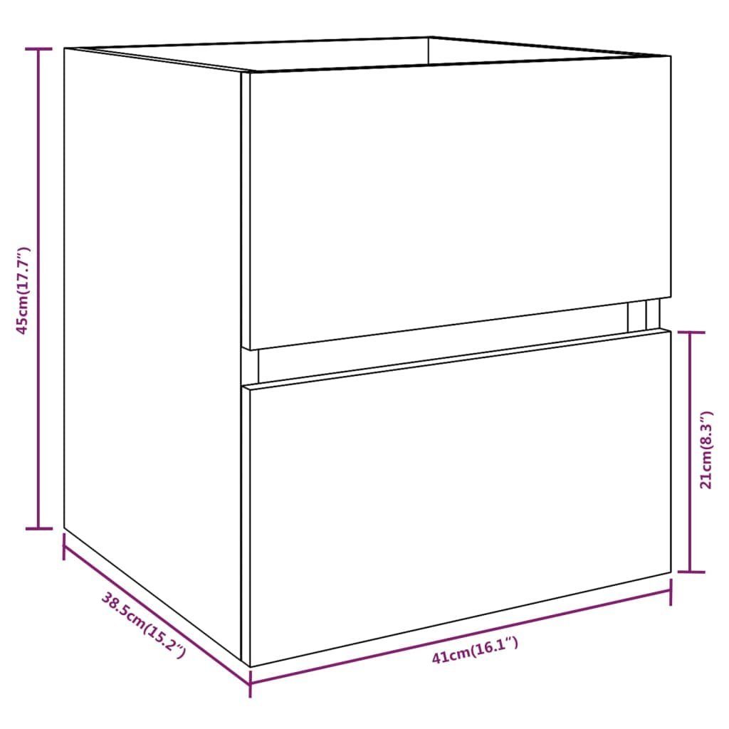 DOTMALL vidaXL 41x38,5x45 Holzwerkstoff Räuchereiche Badezimmer-Set cm Waschbeckenschrank