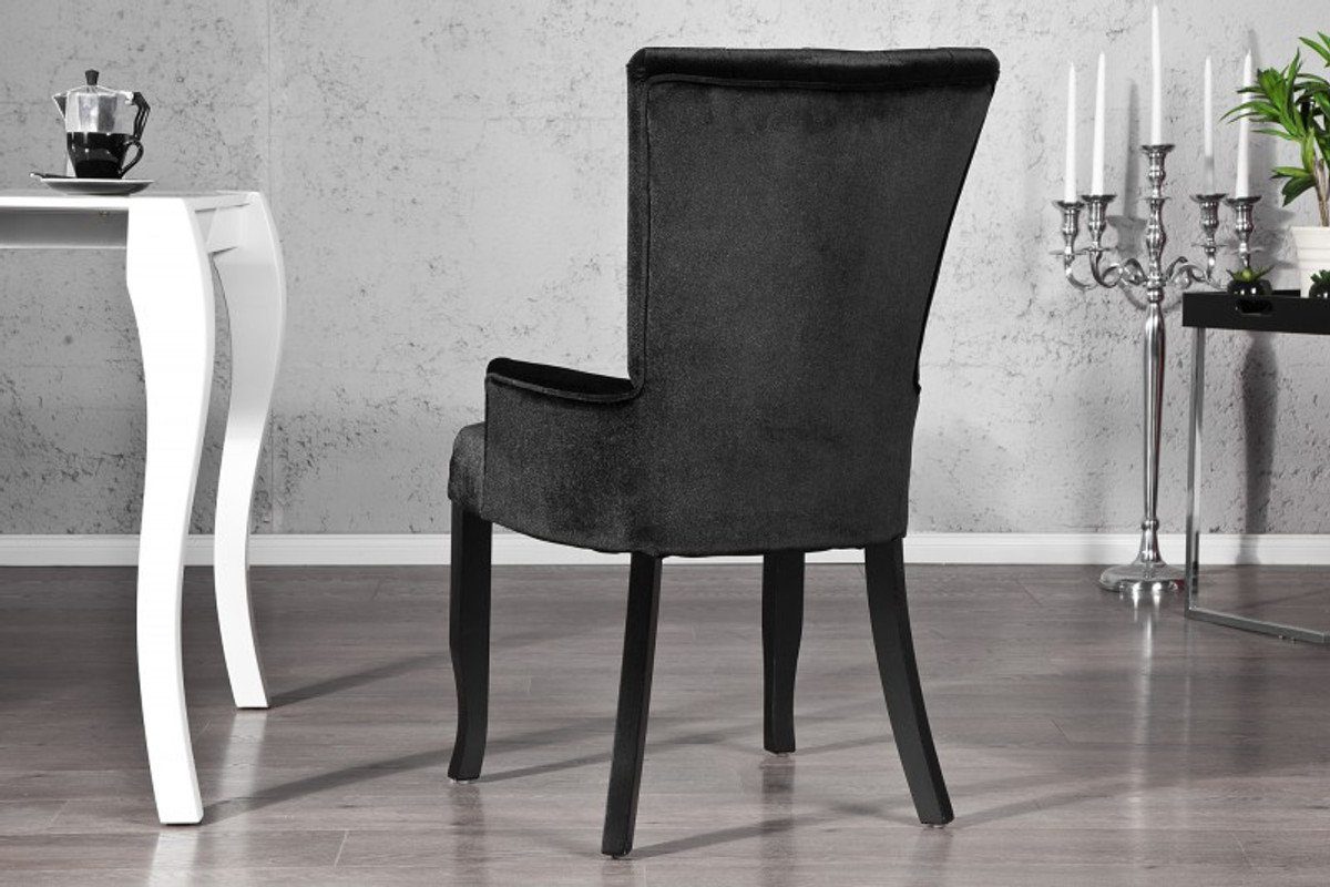 Strasssteinen, Möbel und Mod2 Armlehnen Schwarz Padrino Esszimmer - Casa Luxus Barock mit Esszimmerstuhl Stuhl
