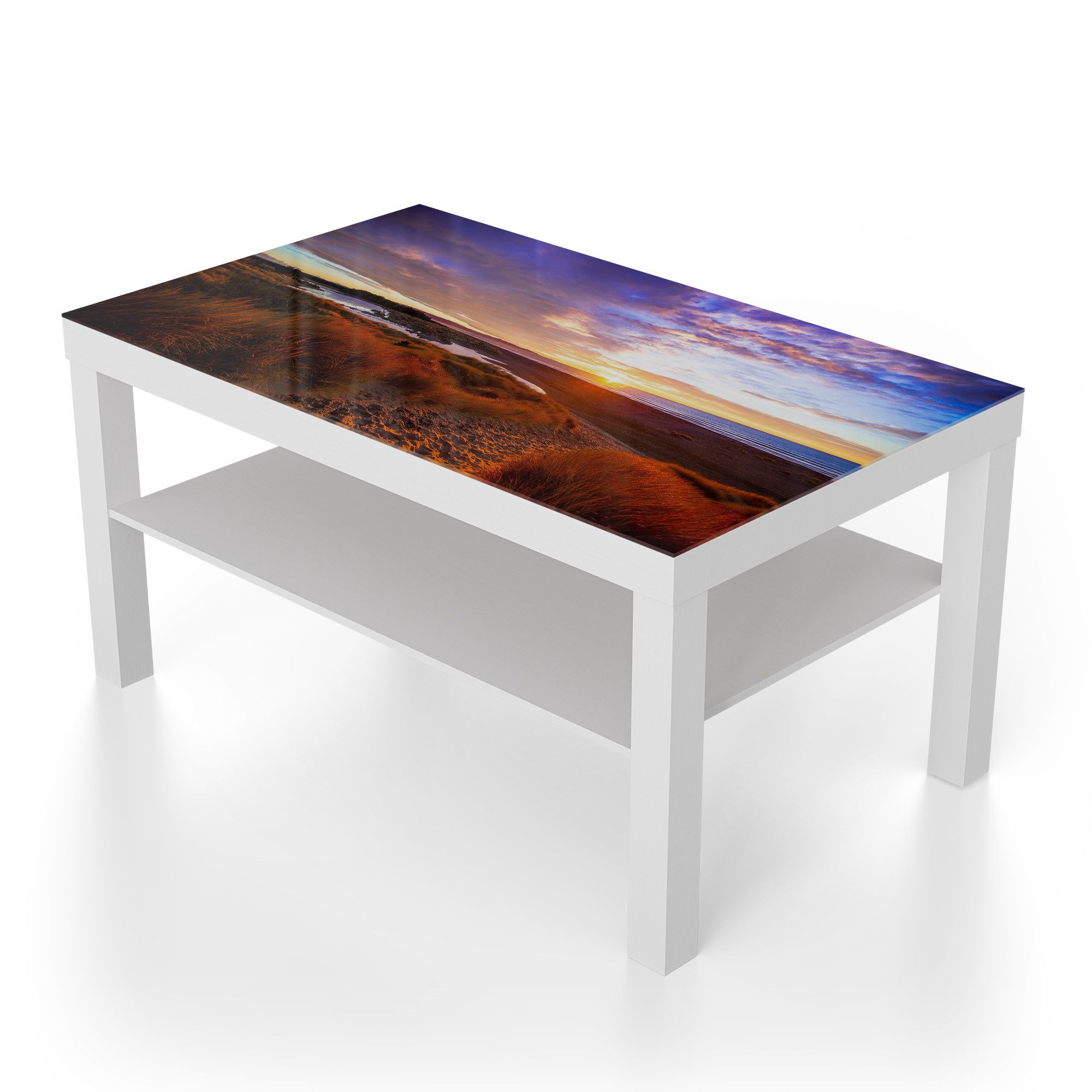 DEQORI Couchtisch 'Küstenabschied', Glas Beistelltisch Glastisch modern