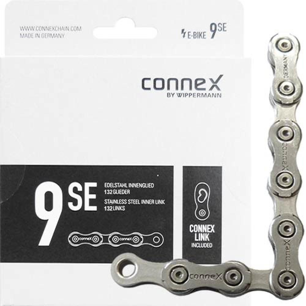 Fahrradkette Connex Kette 9sE 9-fach E-25 Nickel/Edelstahl 132 Glieder silber