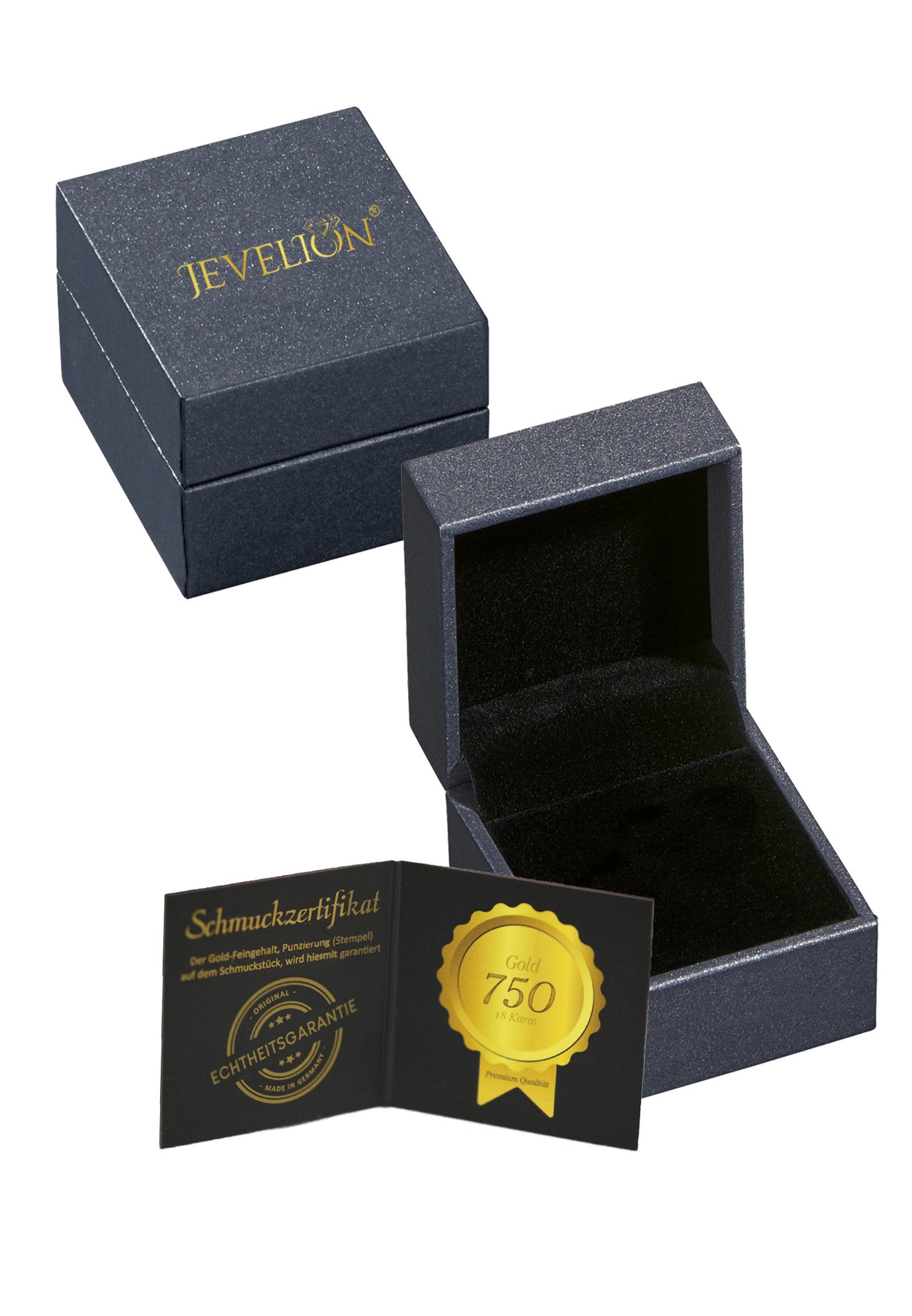Damen, Ginkgo 750 Gold Made in Germany Ohrstecker JEVELION Ginkgostecker Gold-Ohrringe), - Paar (für