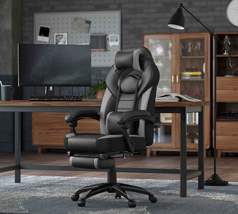 SONGMICS Gaming-Stuhl »Schreibtischstuhl«, Bürostuhl, höhenverstellbar, Belastbarkei bis 150 kg, Home-Office