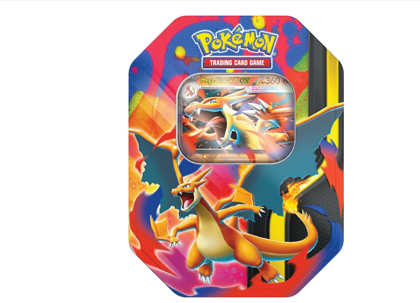 POKÉMON Sammelkarte Tin Box Mega-Glurak Y Pokemon Sammel-Karten Kollektion deutsch