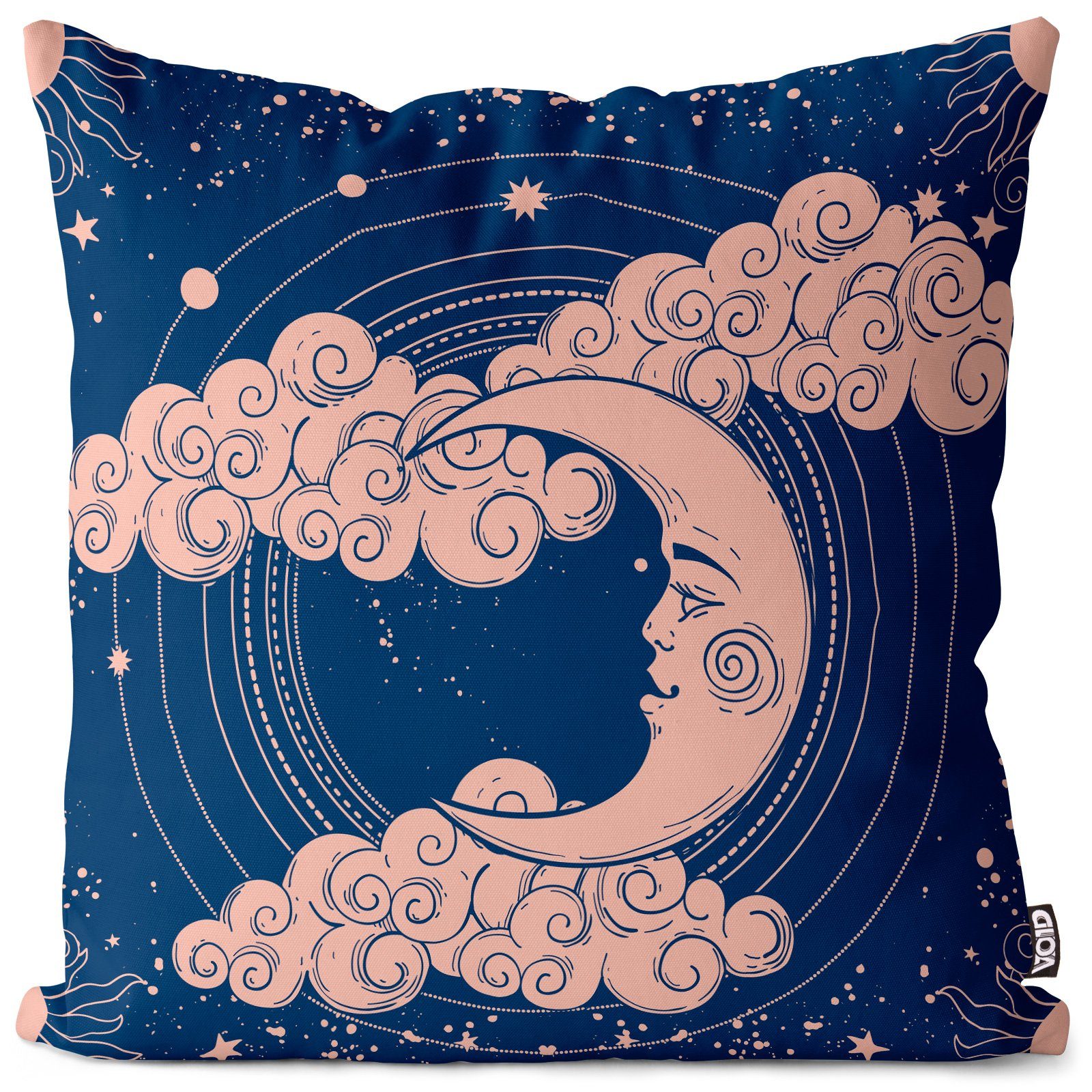 Kissenbezug, VOID (1 Stück), Sofa-Kissen Horoskop Sterne Mond Sonne Planeten Weltall Astronomie Nacht Tarot Karten esoterik Tierkreis Astrologie