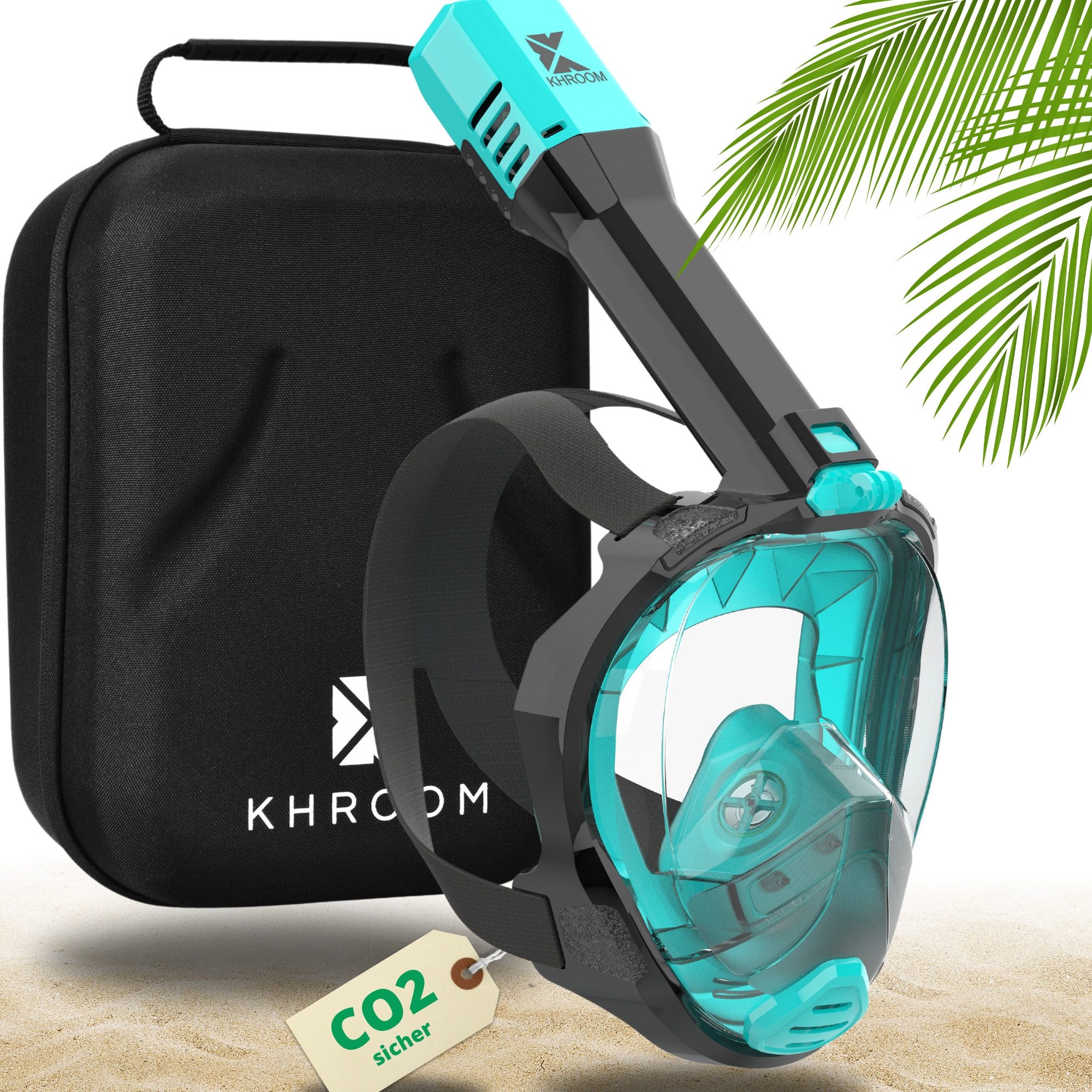 Khroom Schnorchel Schnorchelmaske Erwachsene Tauchermaske Vollgesichtsmaske Schnorcheln (geprüfte CO₂ Sicherheit, Vollgesichtsmaske Tauchmaske), Seaview Pro