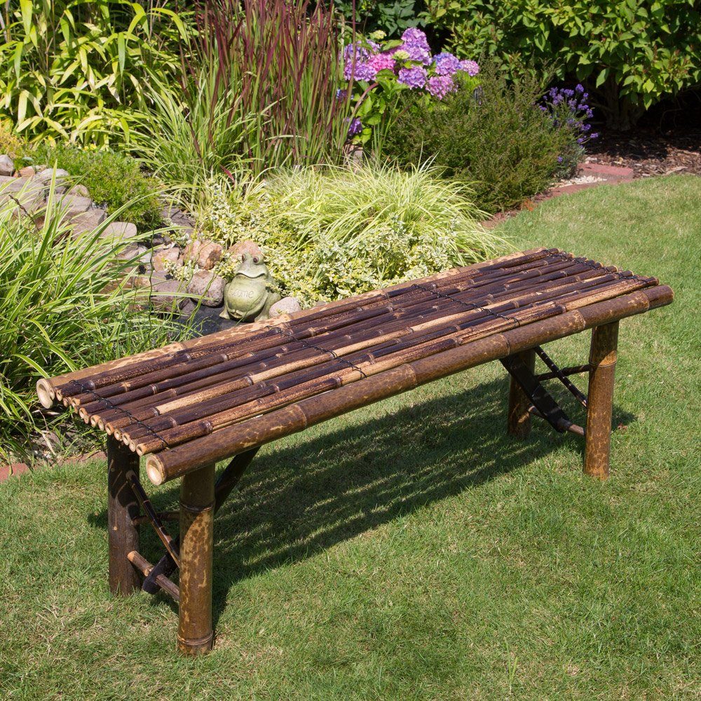 Homestyle4u Gartenbank Sitzbank Bank Bambusbank braun günstig online kaufen