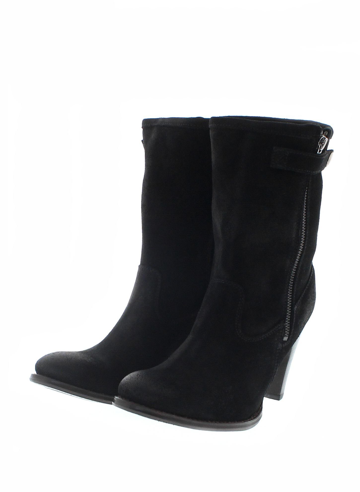 Sendra Boots SARINA 10603 Schwarz Stiefelette Rahmengenähter Damenstiefel mit Lammfellfutter