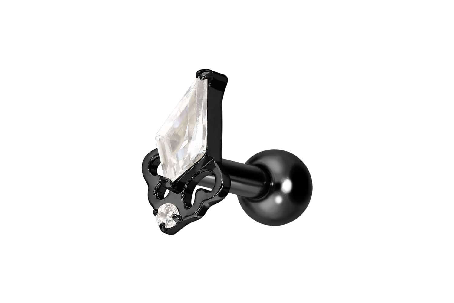 Piercing-Set Titan Ohrpiercing mit Innengewinde KRISTALLSCHILD