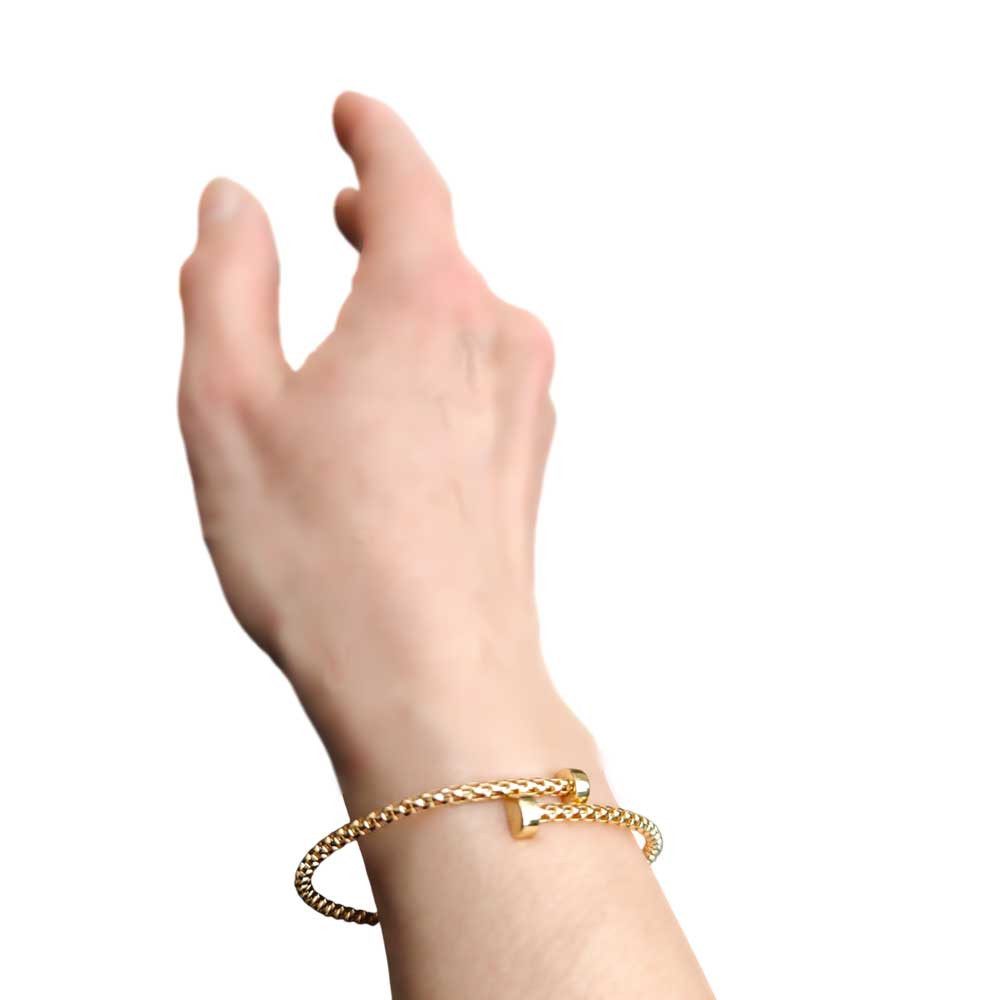 HOPLO Goldarmband Gold Armspange Breite 3,0 mm - 585-14 Karat Gelbgold, Made in Germany