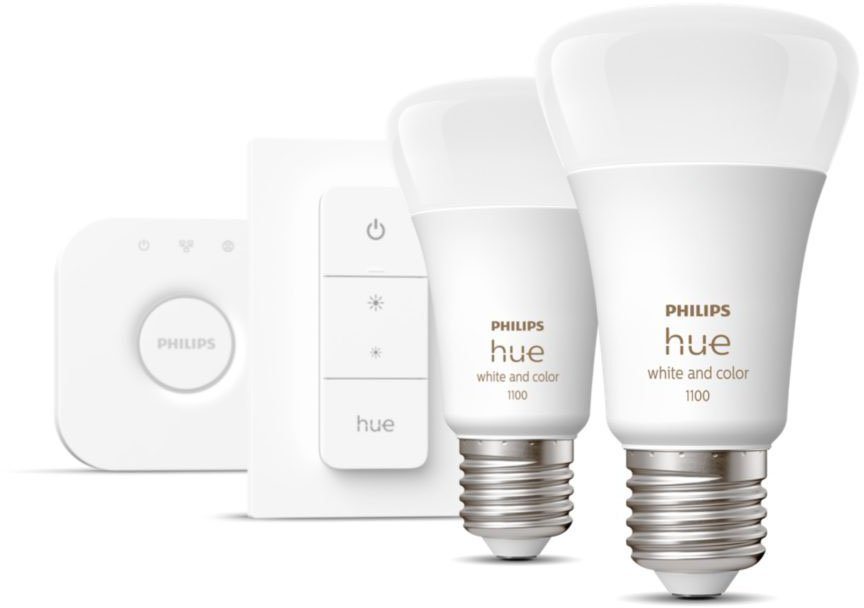 Philips Hue »Philips Hue White&Col. Amb. E27 2er Starter Set 2x806lm m DS« LED-Leuchtmittel, E27, Farbwechsler-HomeTrends